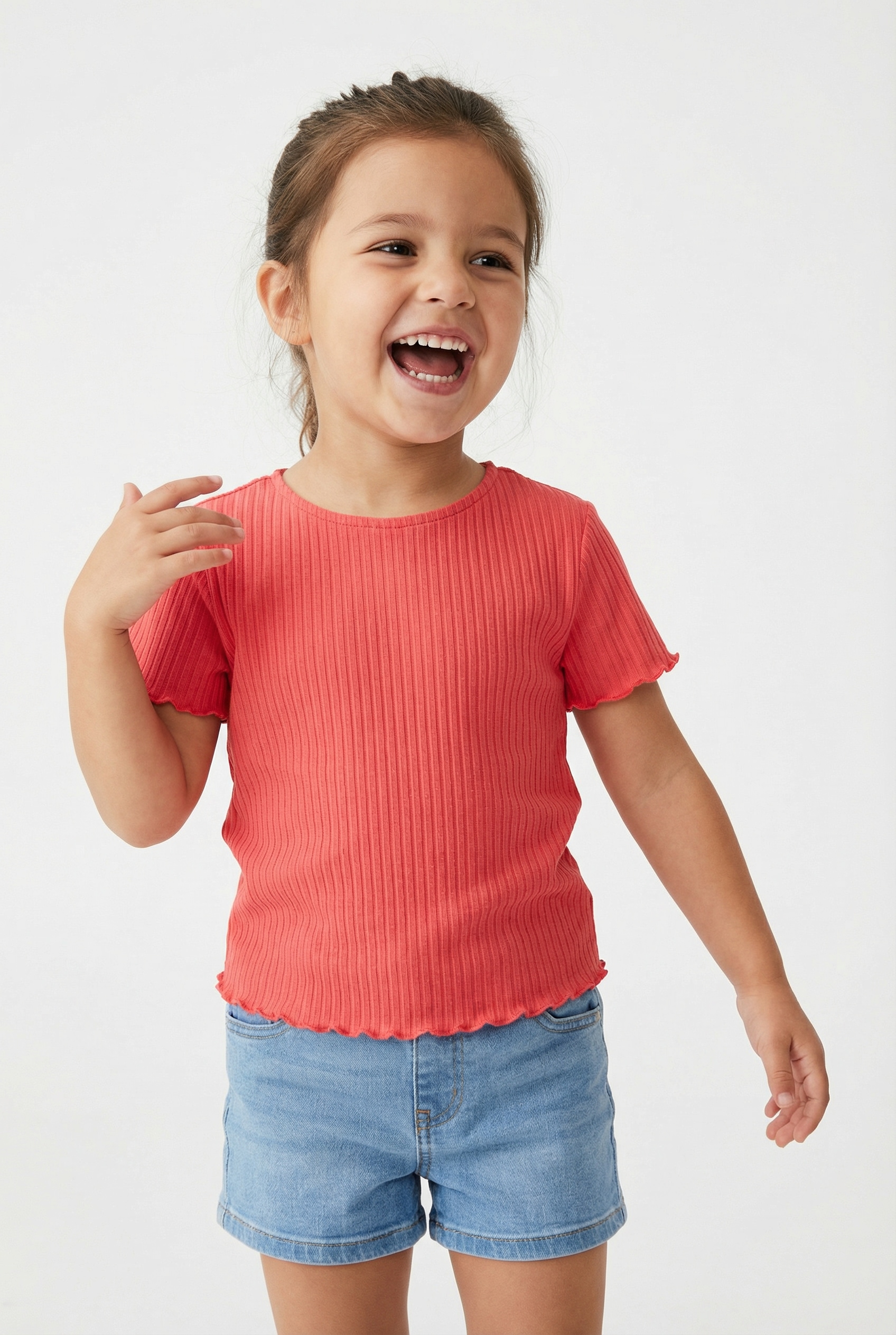 KIDS ONLY T-Shirt »KOGNELLA S/S O-NECK TOP NOOS JRS« mit süsser Wellenkante