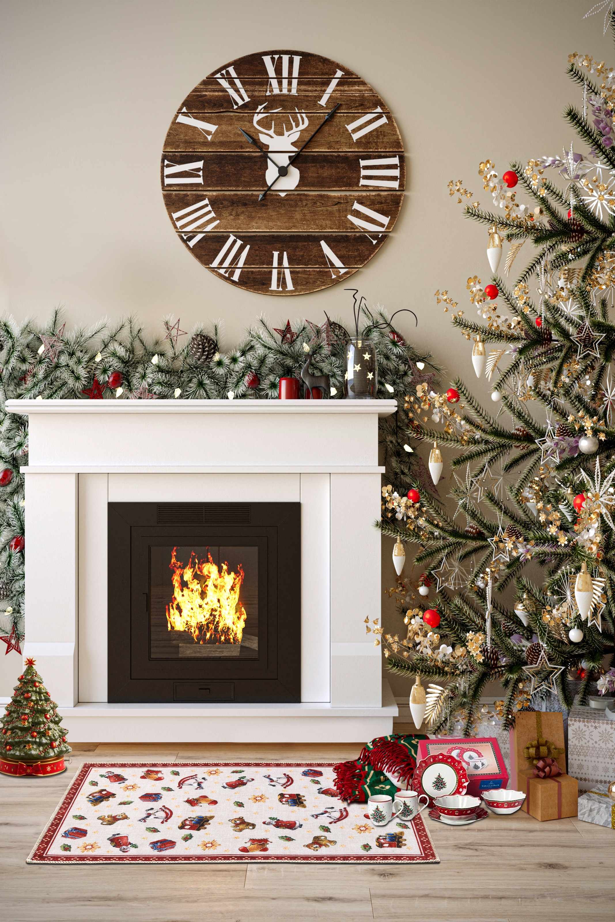 Villeroy & Boch Tapis »Nostalgic Toy's Delight, eckig, rund und Läufer« Rectangulaire 3 mm Höhe Weihnachten, Wohnzimmer, Flur, Geschenk, Toys Delight, Dekoration