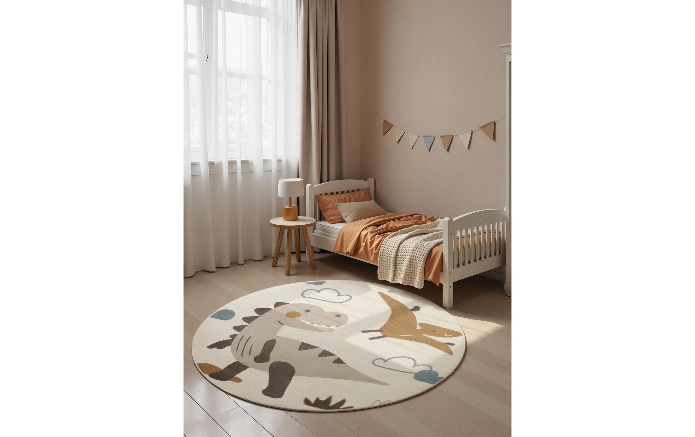 HANSE Home Tapis pour enfants »Dino« Rond 10 mm Höhe Pflegeleicht, Weich, Kinderzimmer, Spielteppich, Spielunterlage