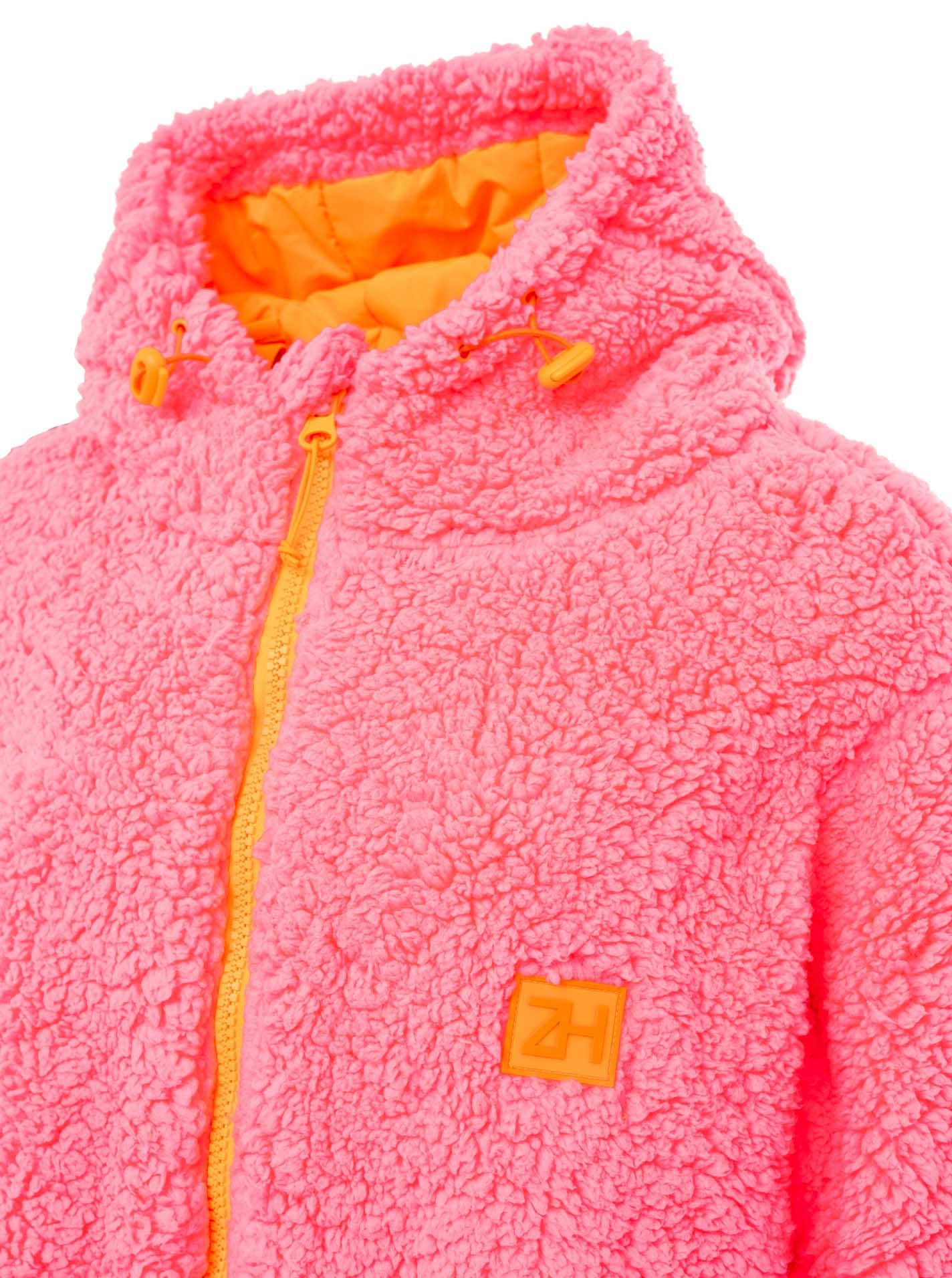 Zwillingsherz Manteau court »"Oversize Teddy Windjacke ZH"« matière teddy douce, capuche, fermeture éclair, poches latérales