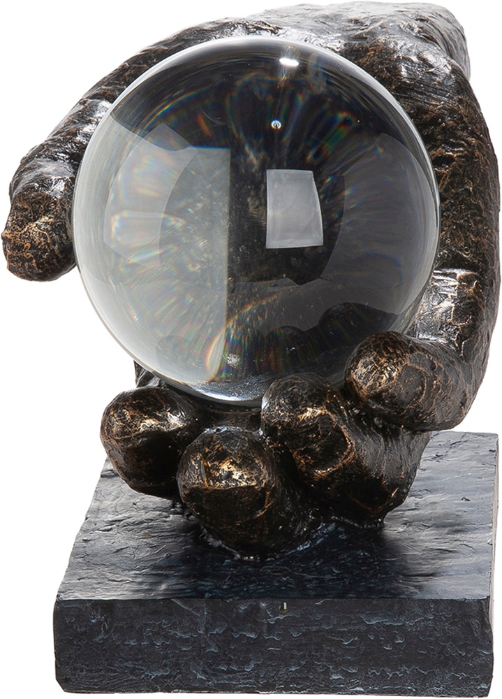 GILDE Skulptur »Skulptur Hand; Kugel Erkenntnis bronzefarben« Erkenntnis Weisheit Lebensweg Philosophie Inspiration