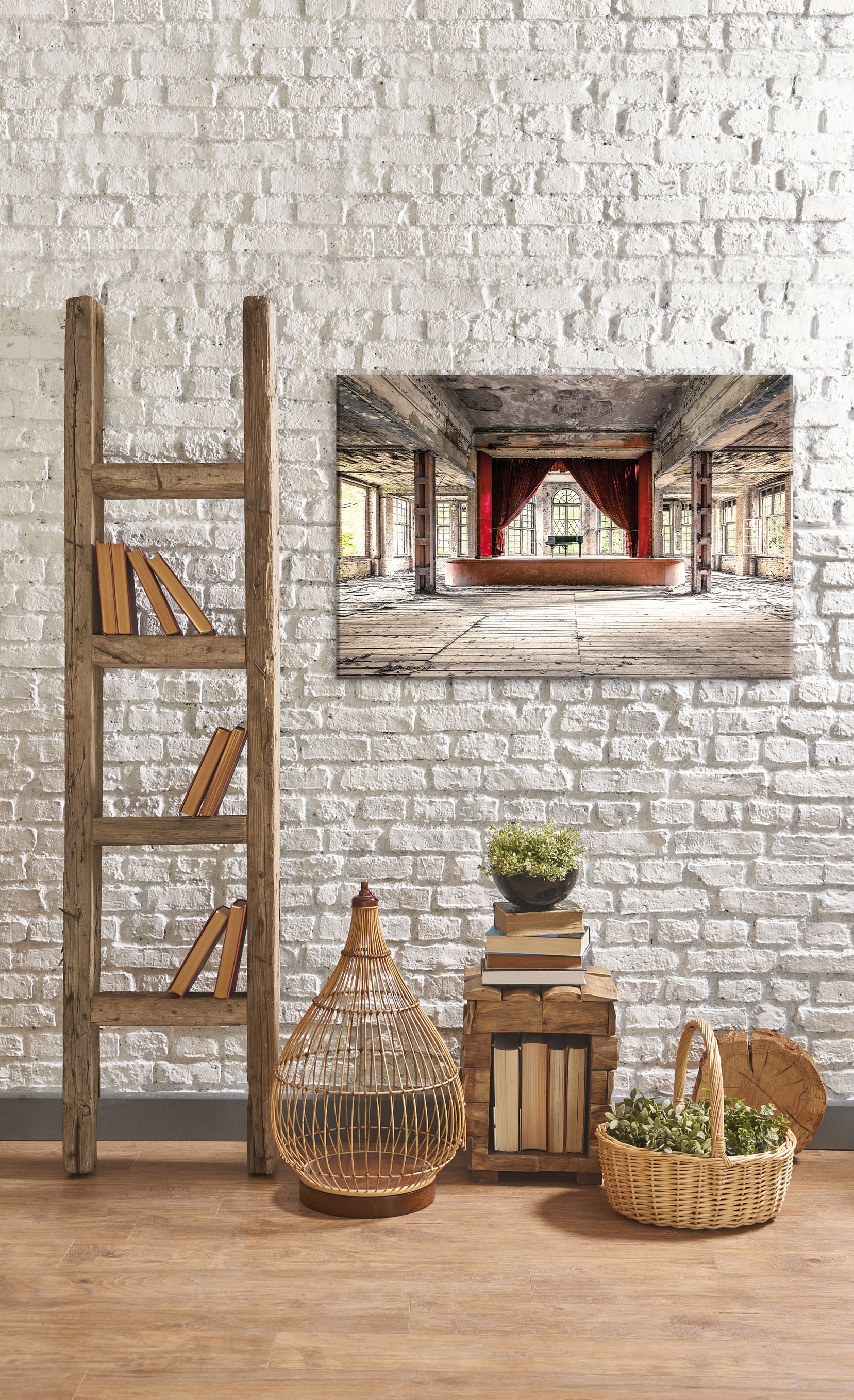 Bönninghoff Leinwandbild »Wandbild LOST PLACE KLAVIER 60x90 cm – Leinwandbild Keilrahmen Deko« Fenster & Türen | Gebäude | Innenarchitektur 1 Stk. tlg. auf Keilrahmen gespannt
