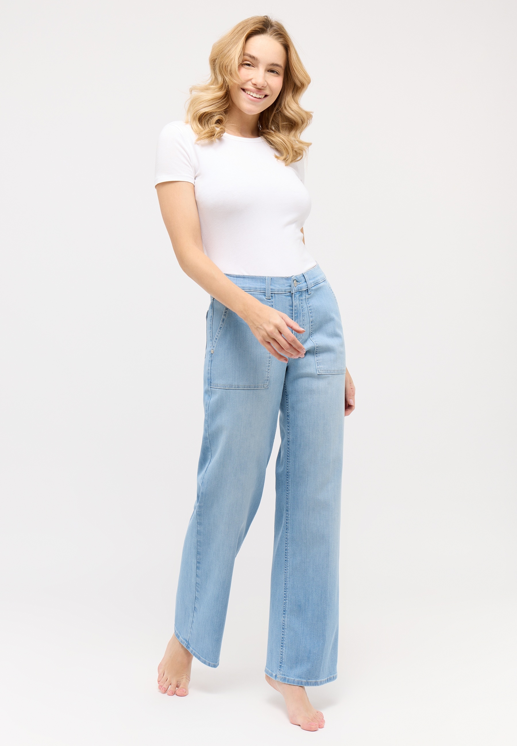 ANGELS Jeans Relax-fit »LIZ WORKER« avec grandes poches avant et effets dégradés