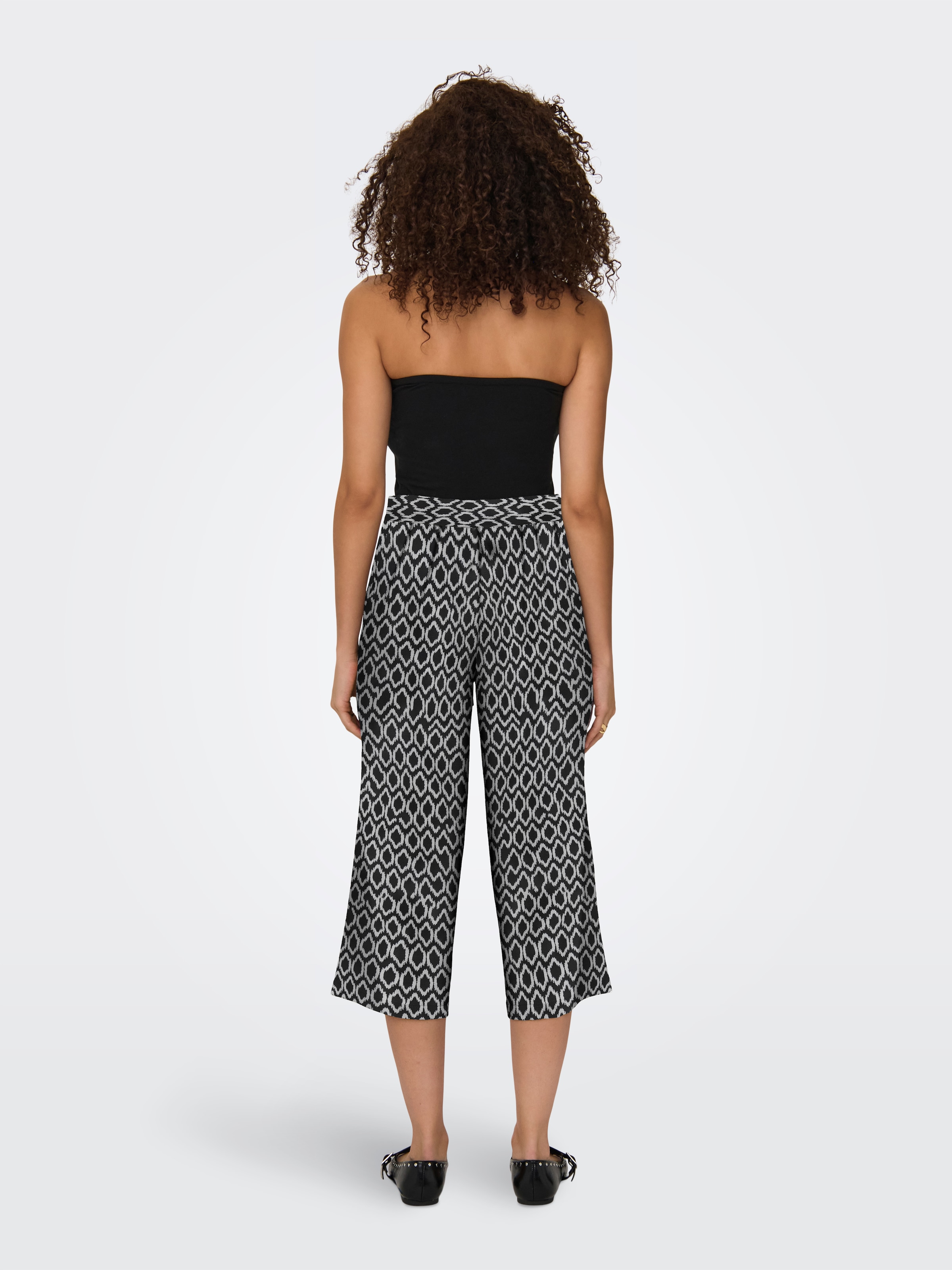 ONLY Pantalon palazzo »ONLWINNER – Culottehose mit elastischem Bund und Kordelzug«  mélange de matériaux, coupe régulière