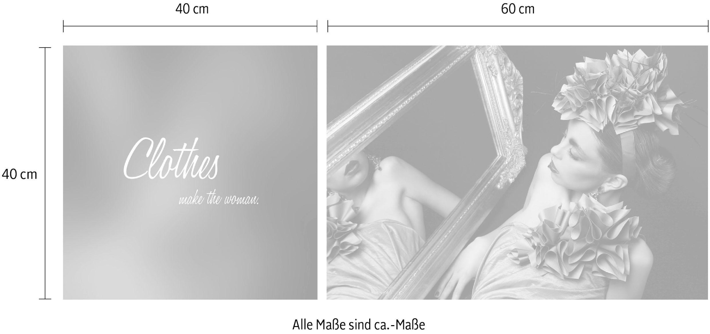 queence Leinwandbild »Clothes« Foto | Historische Persönlichkeiten | Kunst | Menschen | Modern | Schriftzug | Schriftzüge | Spa | Spa Bilder | Sprüche | Sprüche & Texte Set,  Premium-Leinwandstoff, Handarbeit aus Deutschland, Spruch, 2er Set