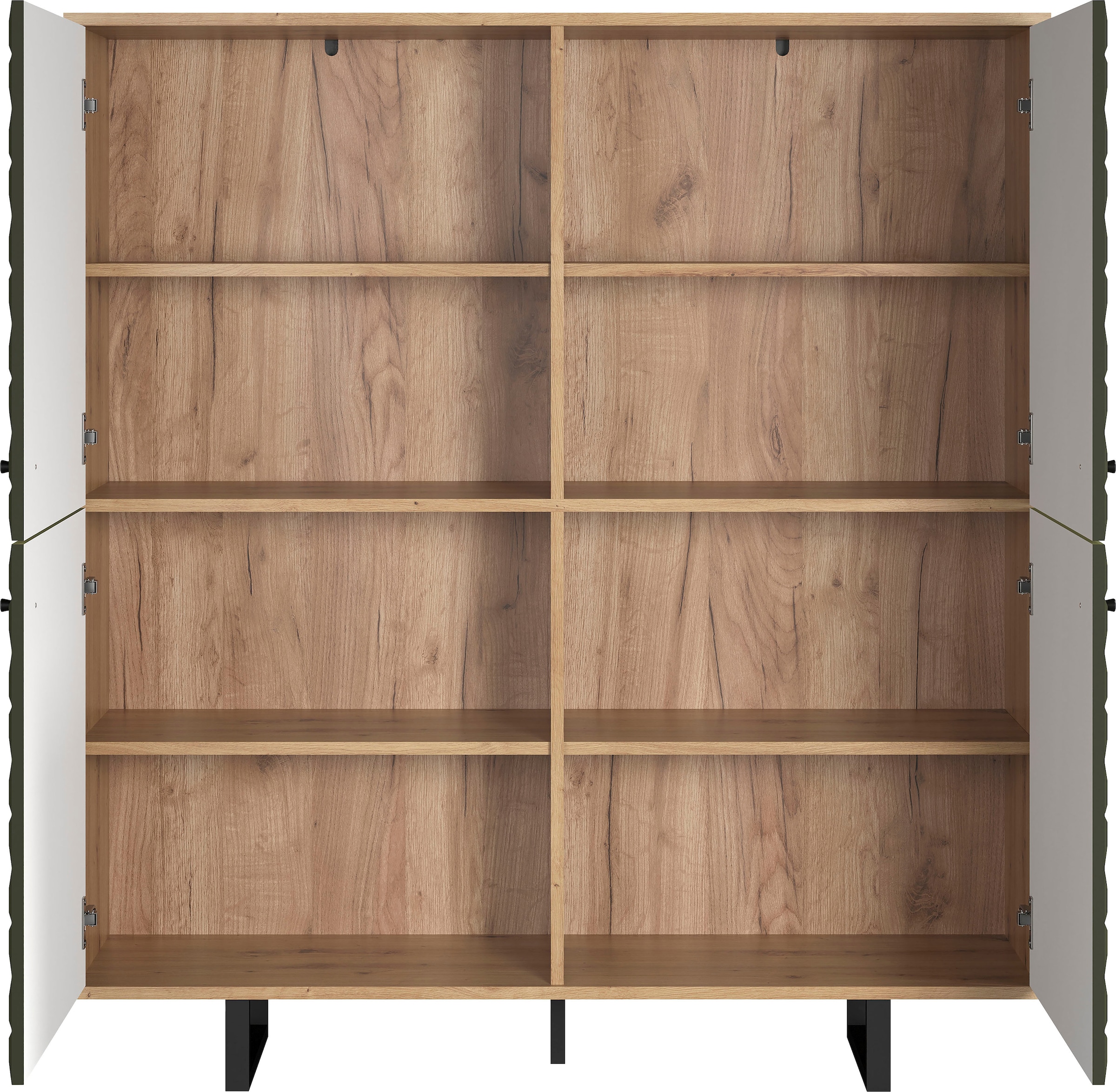 Home affaire Buffet haut »Ferretti« Sideboard mit besonderer Fräsung - Füsse und Griffe aus Metall