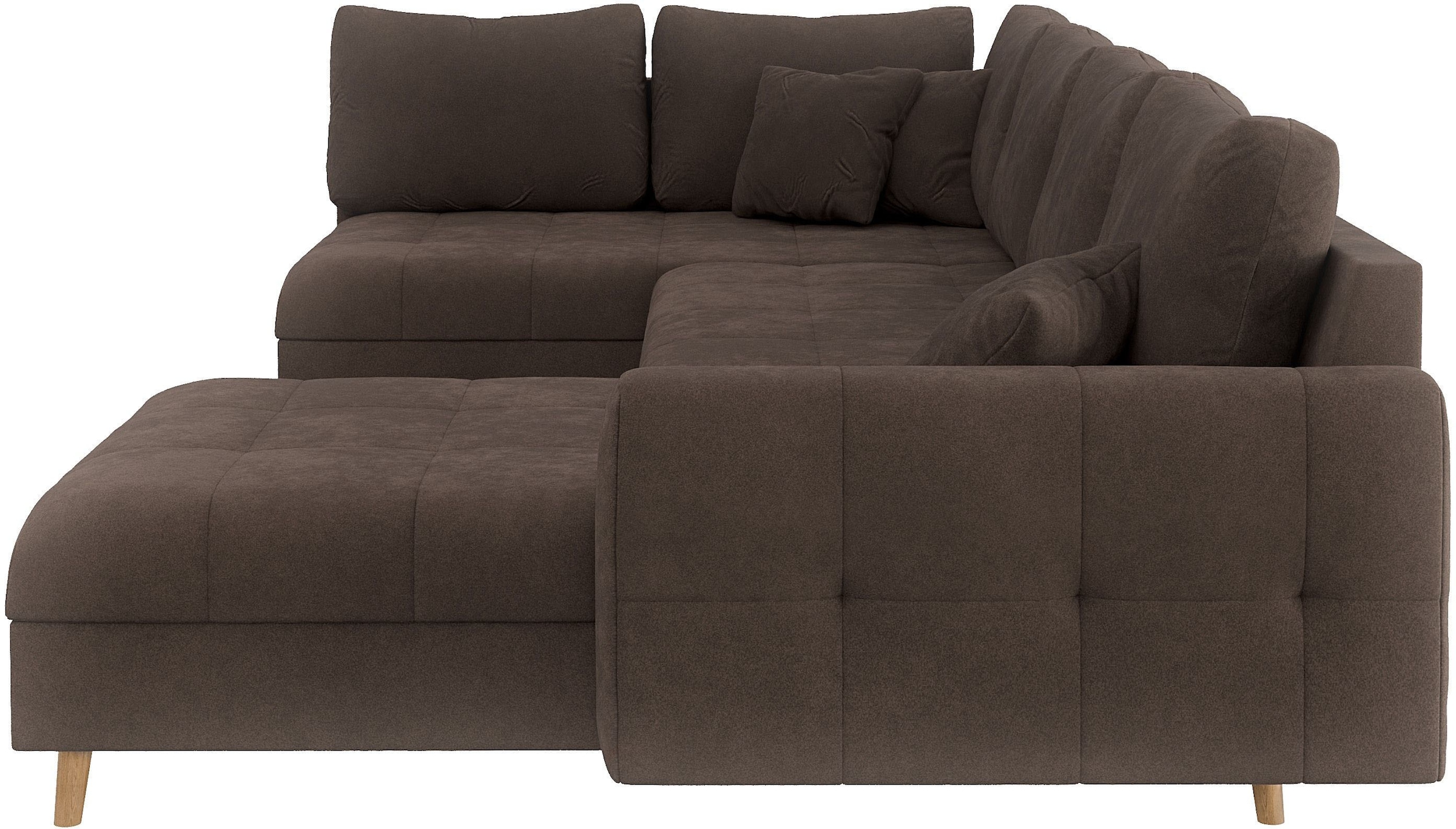 Home affaire Wohnlandschaft »CHARRE U-Form mit Ottomane, Masse B/T/H: 310/161/81 cm« feine Steppung, lose Rücken- und Zierkissen, auch in Cord und Bouclé