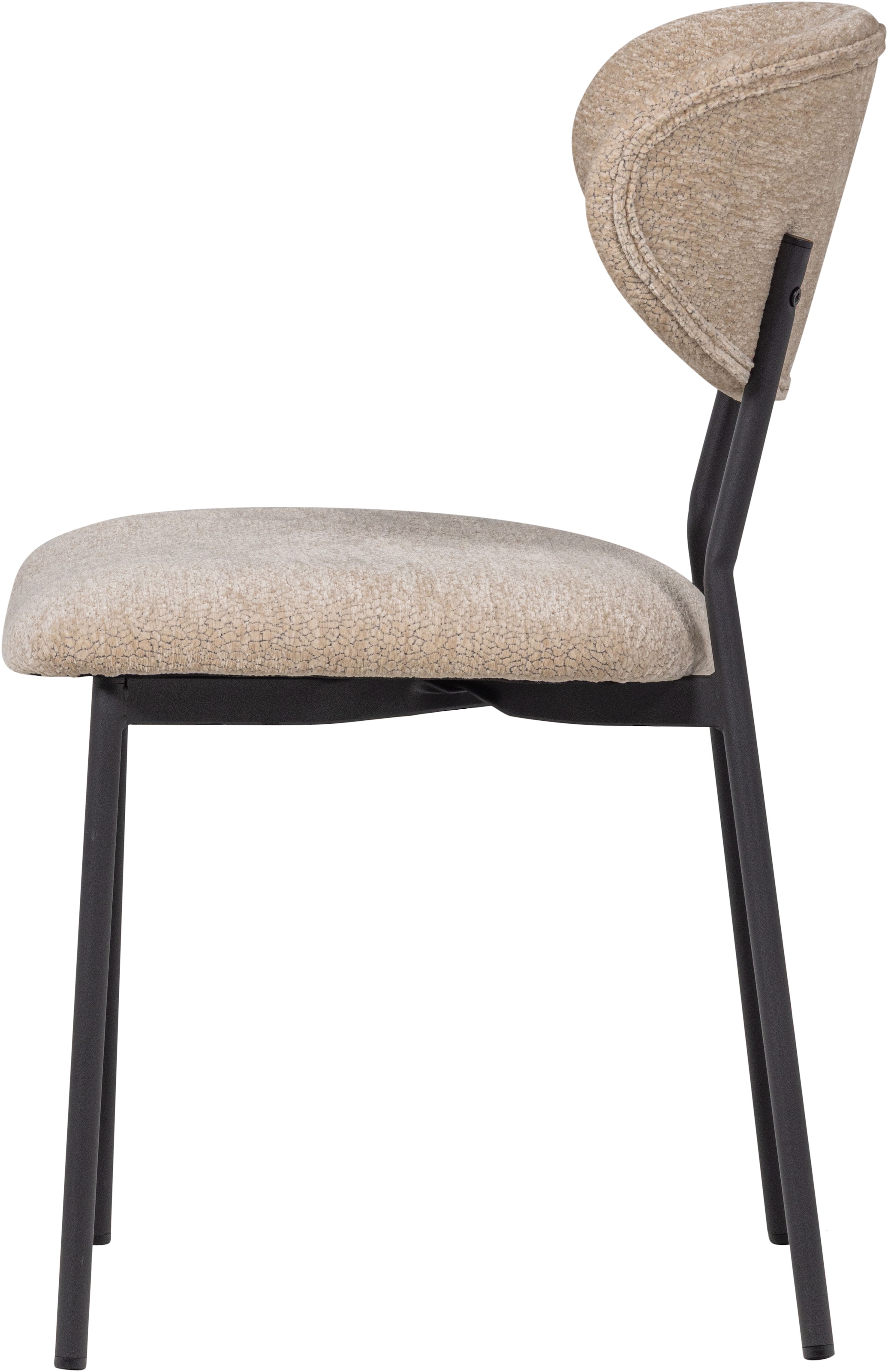 WOOOD Esszimmerstuhl »Kjeld stapelbar mit Bezug und Metallgestell, B 47 x T 53 x H 79 cm« (Set) 2 Stk.(Set, 2 St) Chenille, Tragkraft 120 kg, Geringe Verschleissfestigkeit