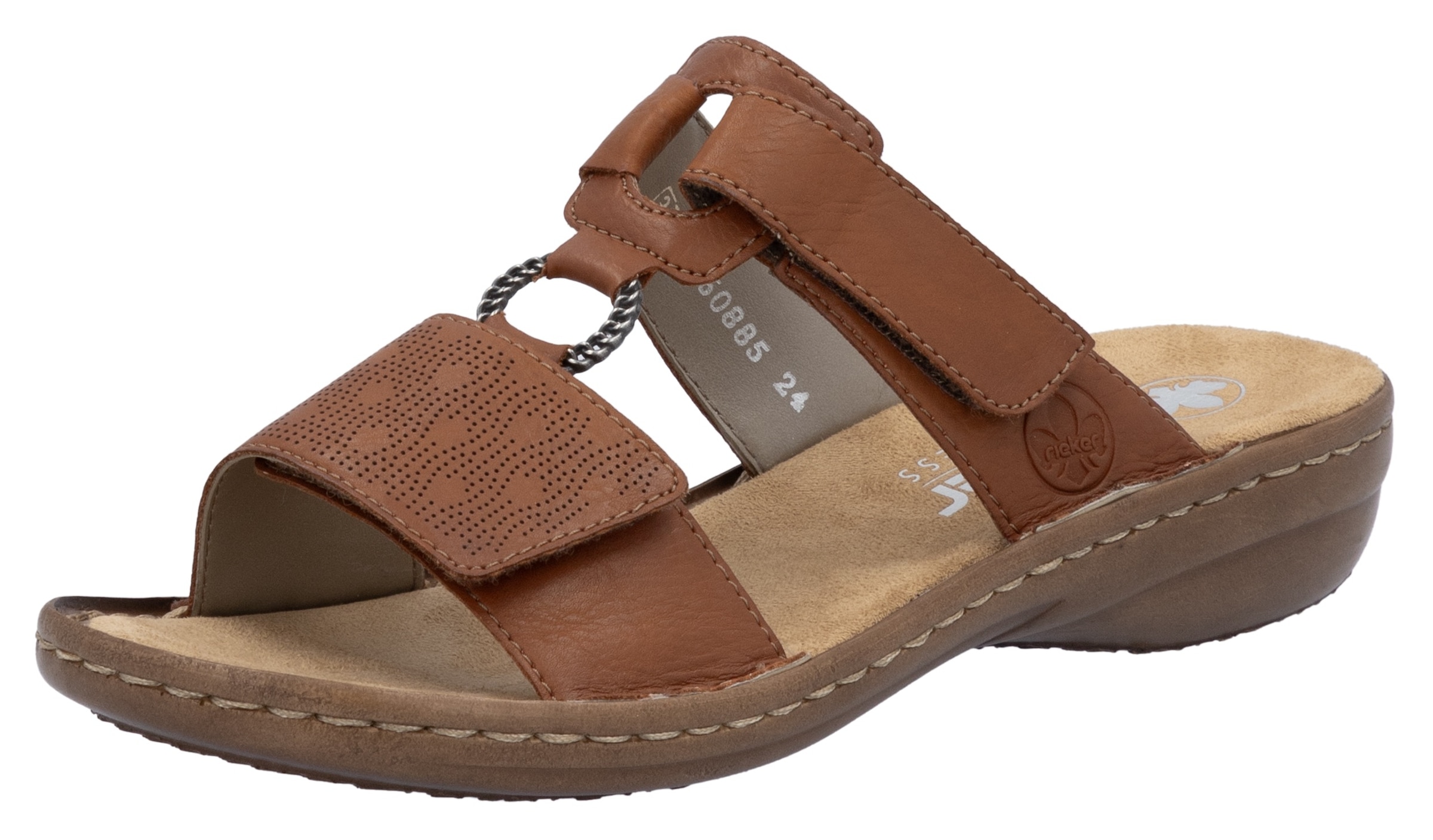 Rieker Pantolette  Sommerschuh, Strandschuh, Klettschuh mit Perforation