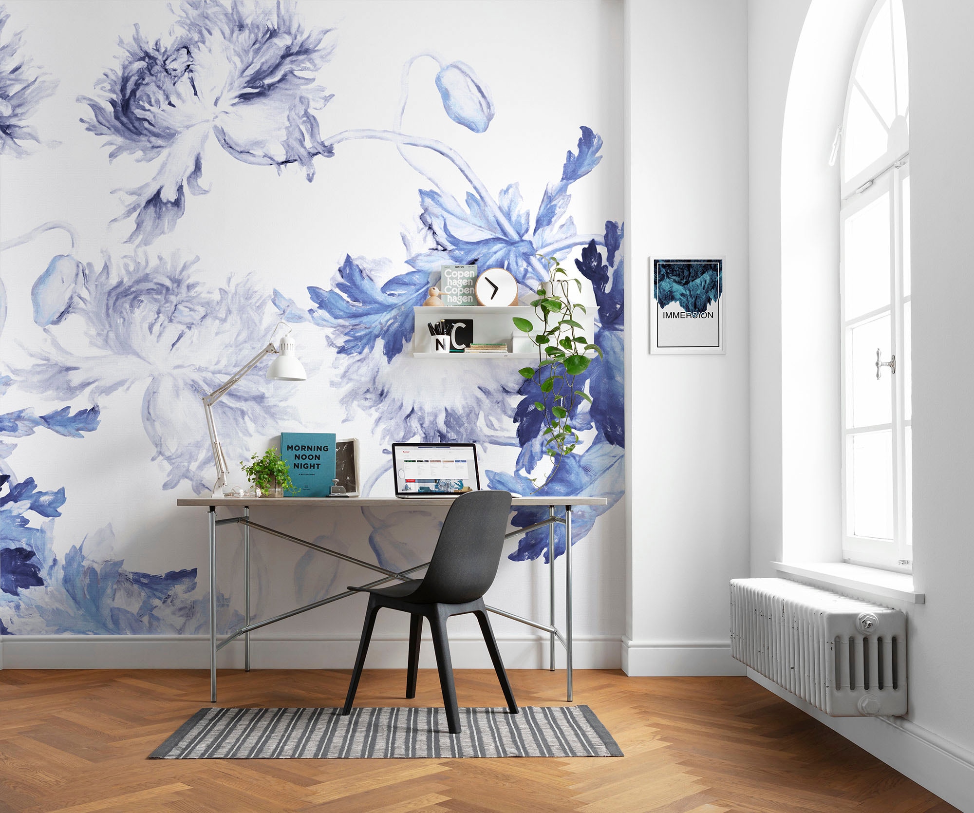 Komar Papier peint intissé »Digitaldruck Vlies -  Blue Silhouettes - Grösse 350 x 250 cm« imprimé Wohnzimmer, Schlafzimmer