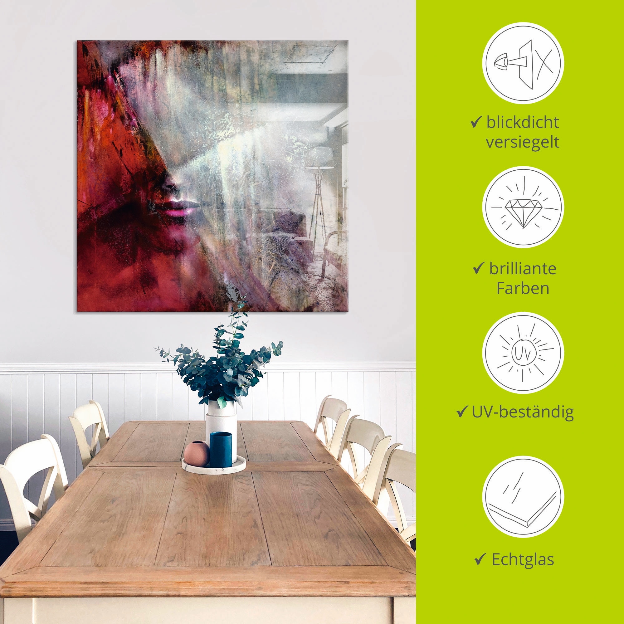 Artland Glasbild »Julia« Frau 1 Stk. tlg. in verschiedenen Grössen