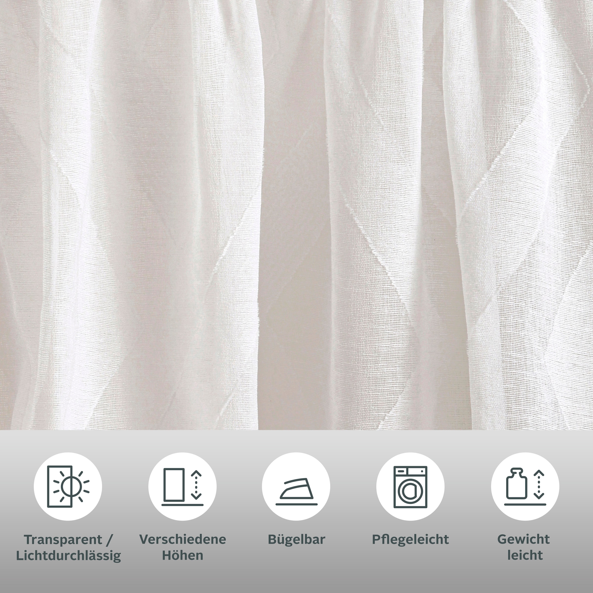 Bruno Banani Gardine »Lynn« Stangendurchzug 1 Stk. tlg. schöner Schal, Scherli, zeitlos und modern