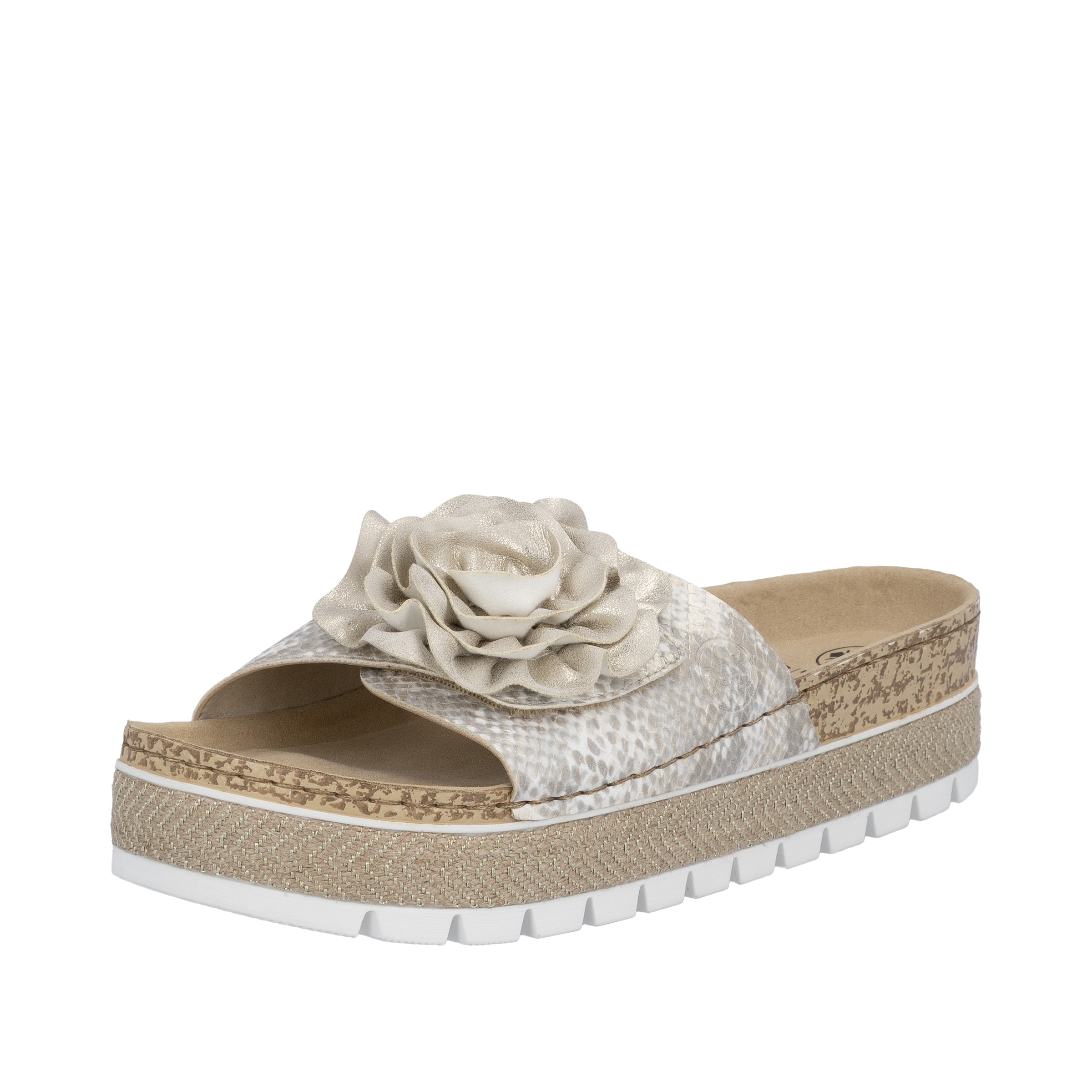 Rieker Pantolette  Sommerschuh, Schlappen mit modischem Plateau