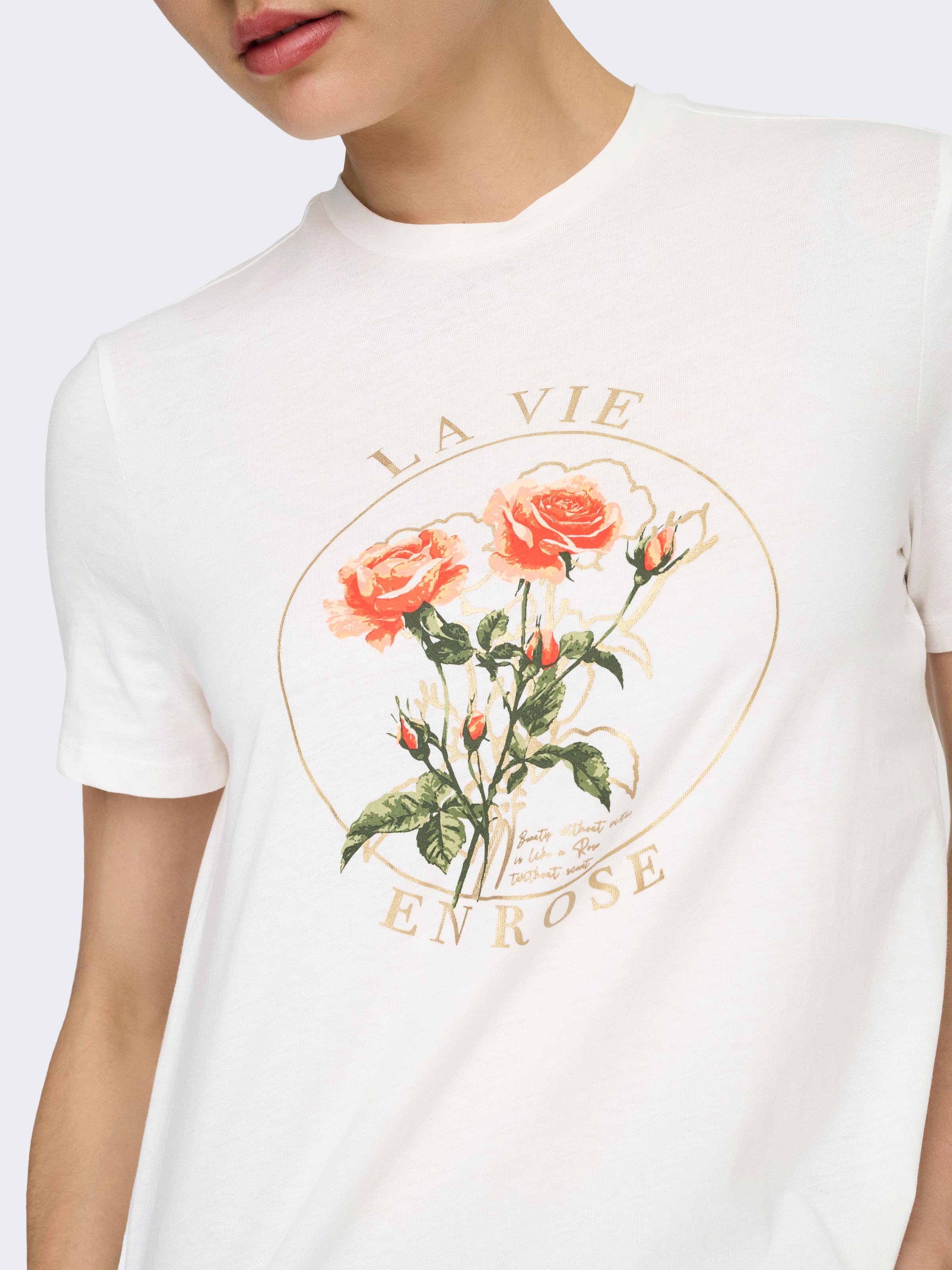 ONLY T-shirt à manches courtes »ONLAMBERDINE S/S PRINT TOP BOX JRS« Baumwolle, regular fit, Rundhals