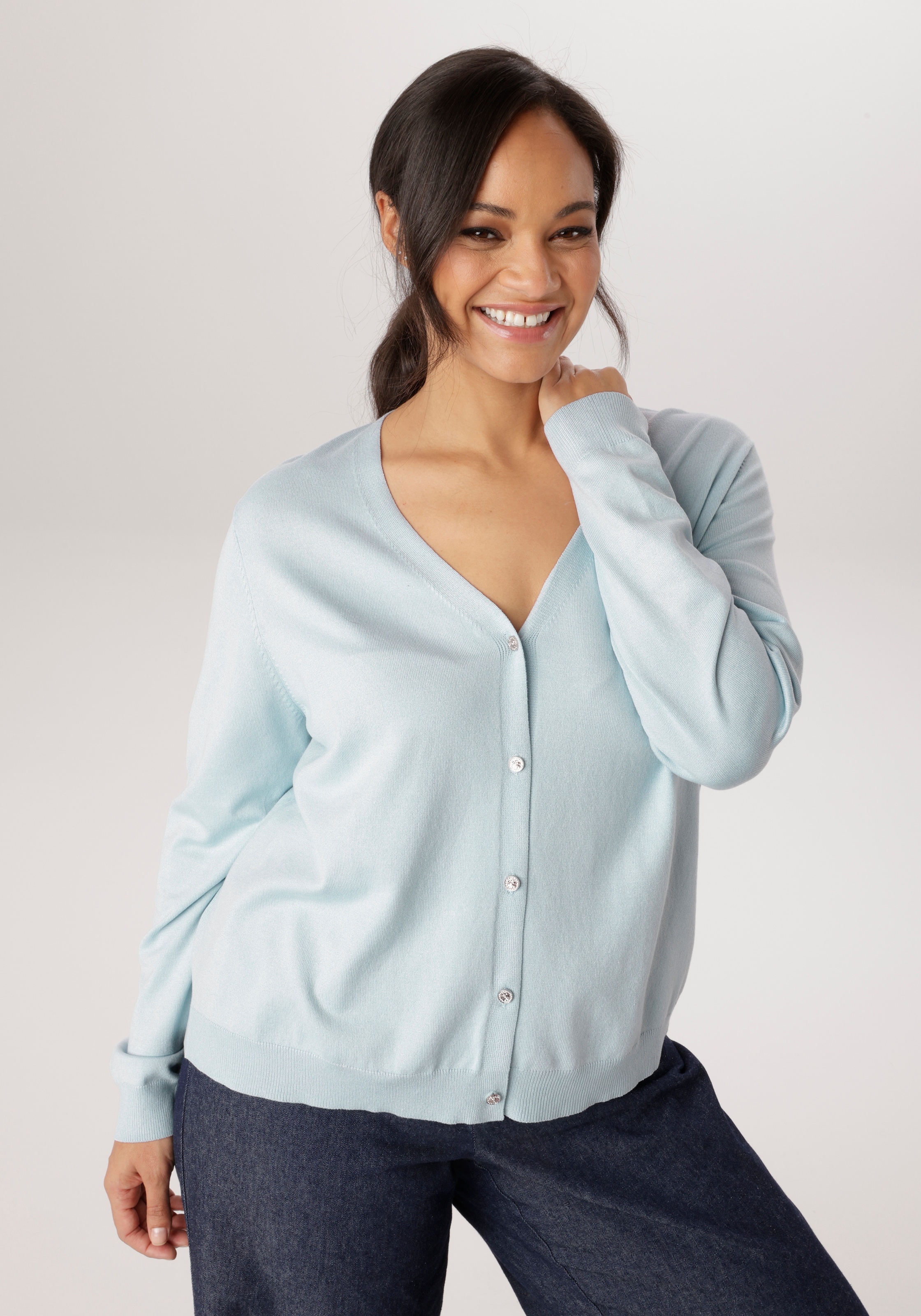 Aniston PLUS Veste en tricot mit edlen Knöpfen - NEUE KOLLEKTION