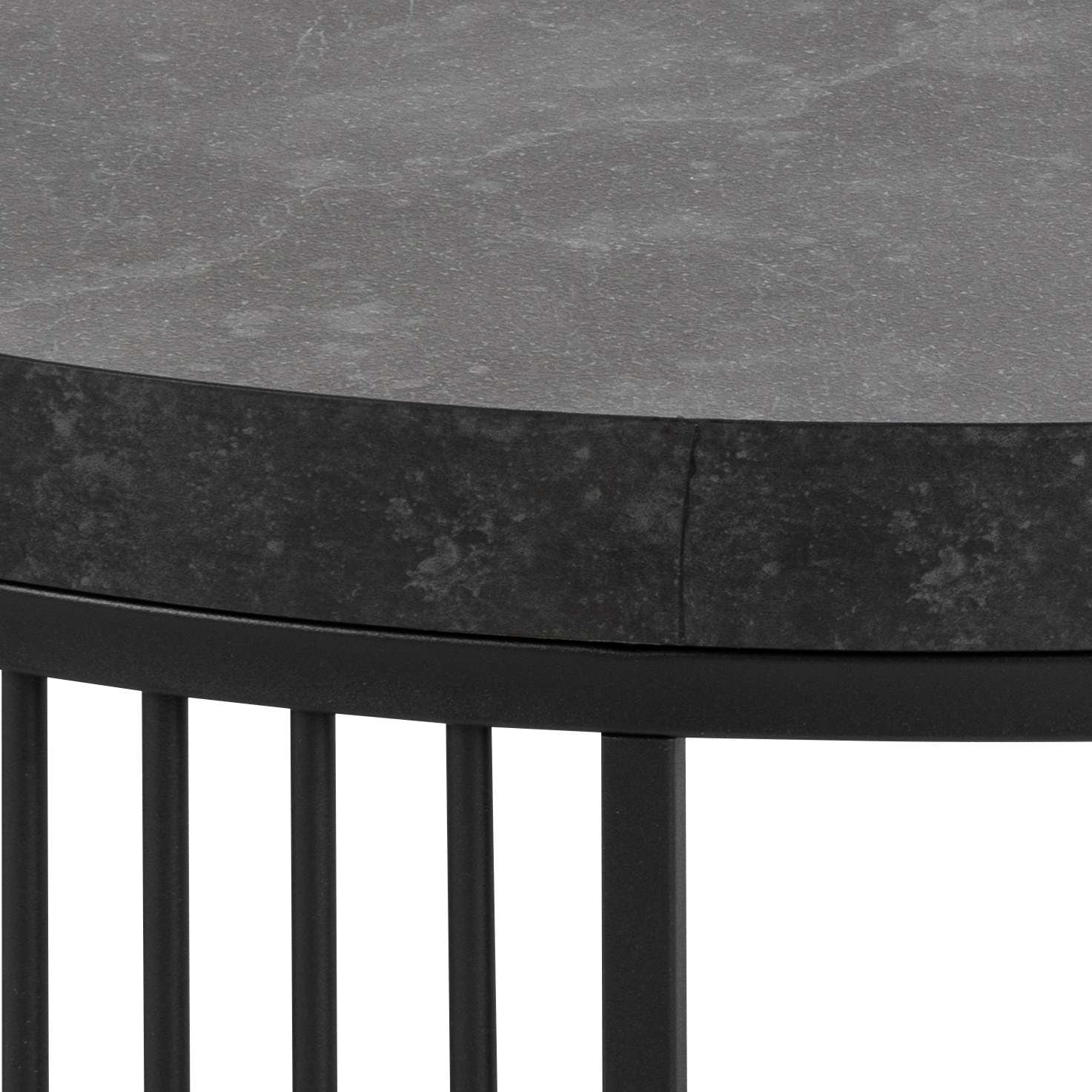 ACTONA GROUP Table basse »Strington« table basse ronde, Izmir mat noir rugueux mélamine, Ø65x35cm