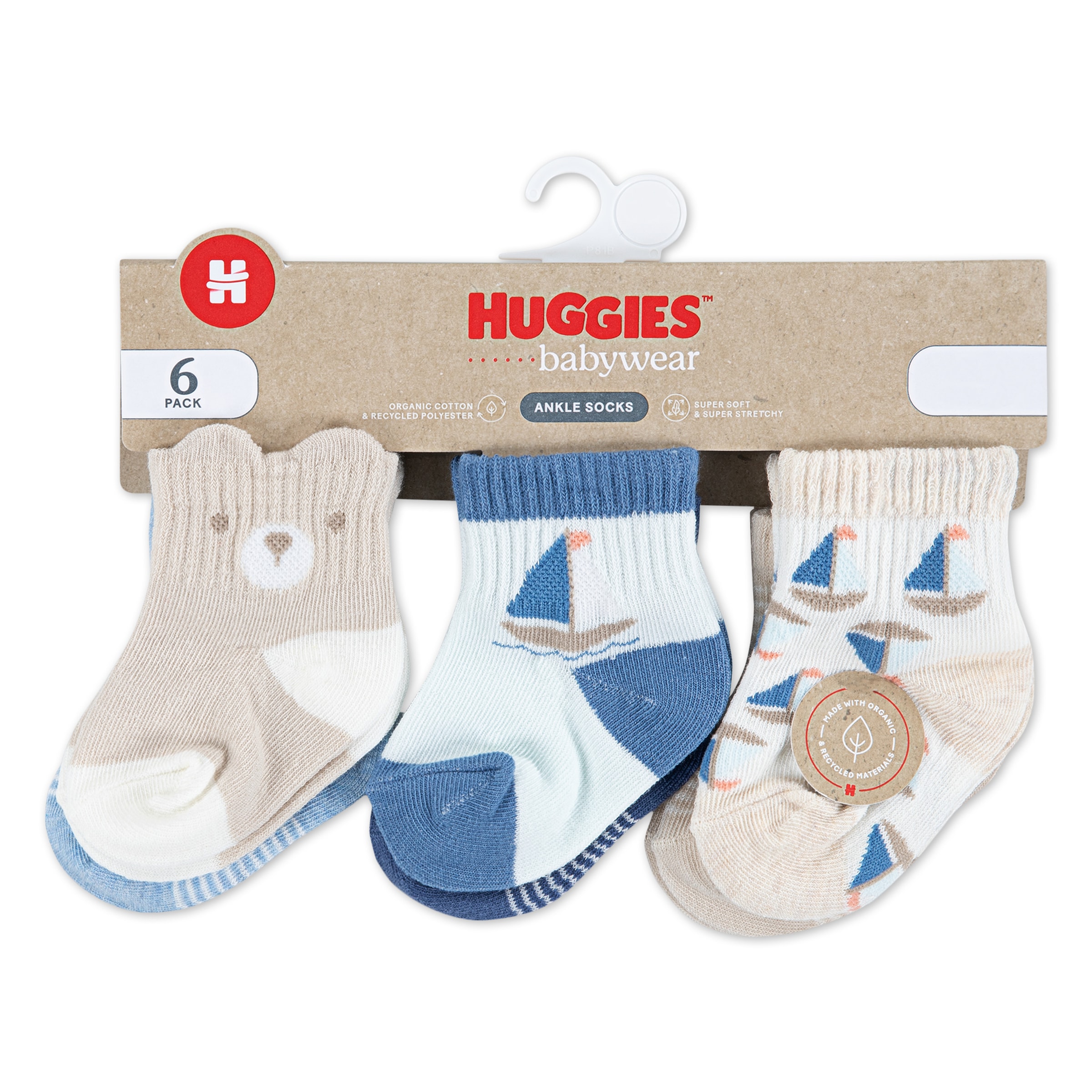 HUGGIES babywear Chaussettes »HGHB 6PK SOCK« Packung, 6 Couple tlg. mit Motiven