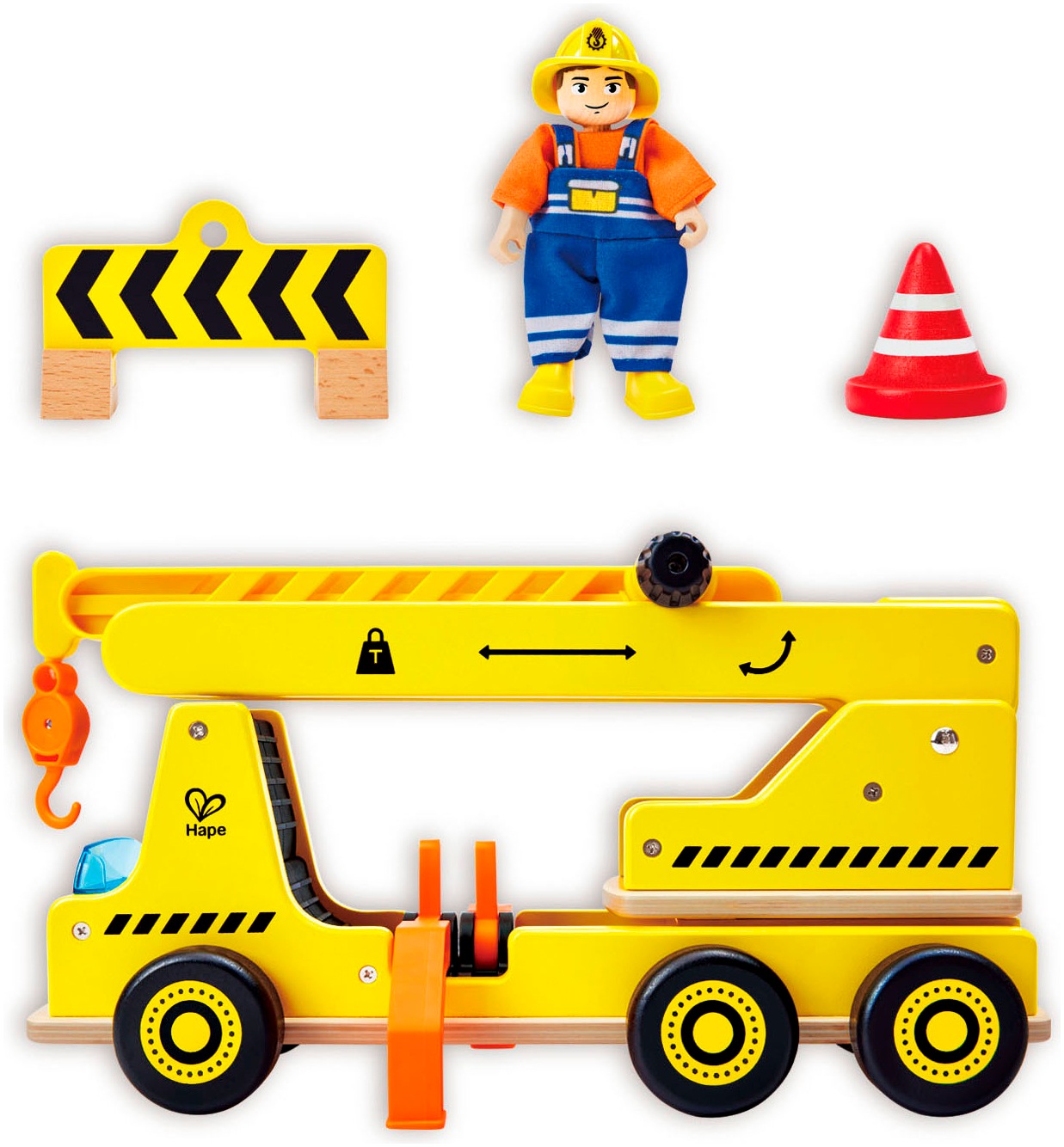 Hape Spielzeug-Kran »Mobiles Kran- & Baustellenset«