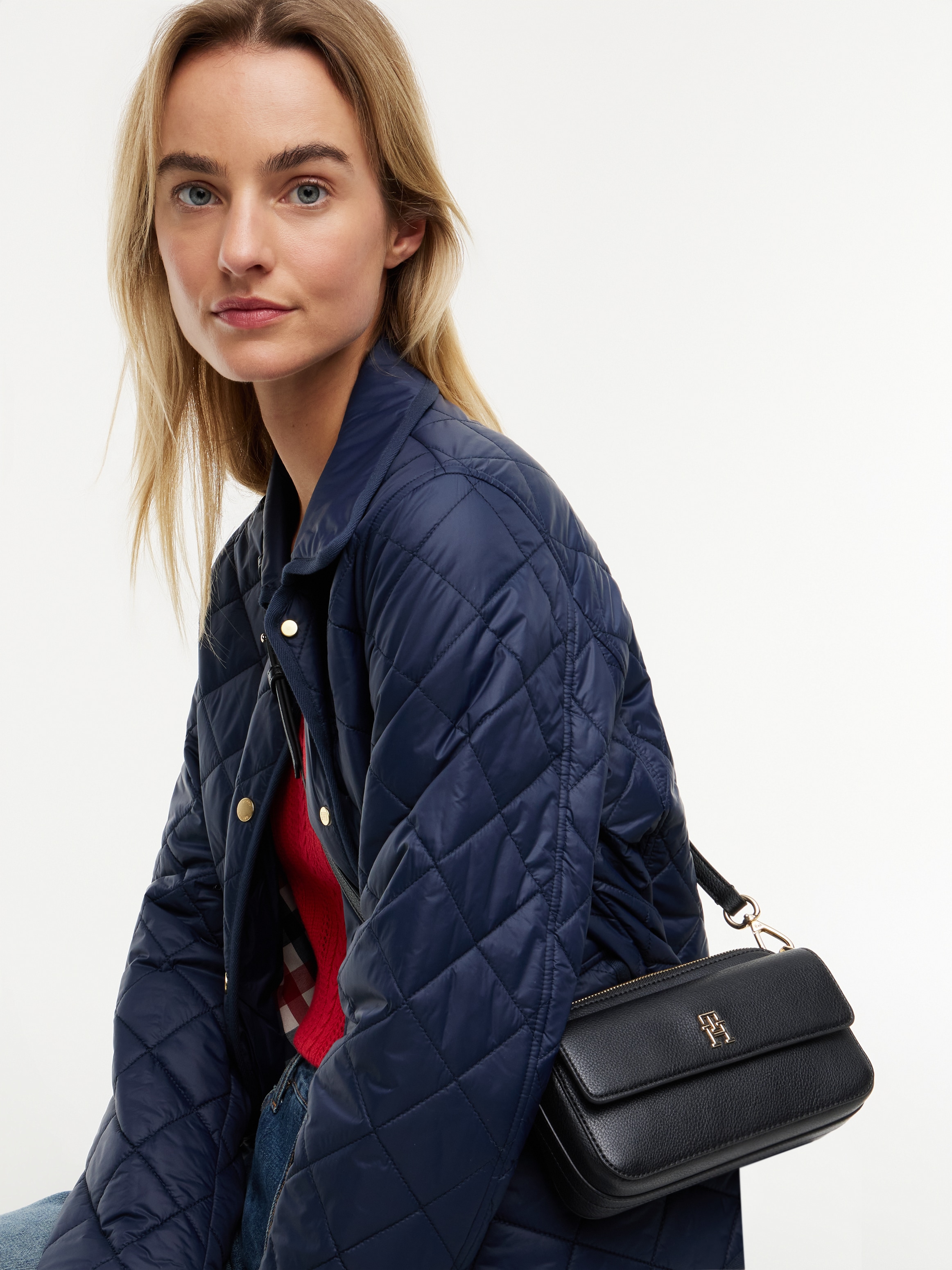Tommy Hilfiger Sac à bandoulière »TH ICON CAMERA BAG« pochette femme, sac bandoulière avec logo TH doré