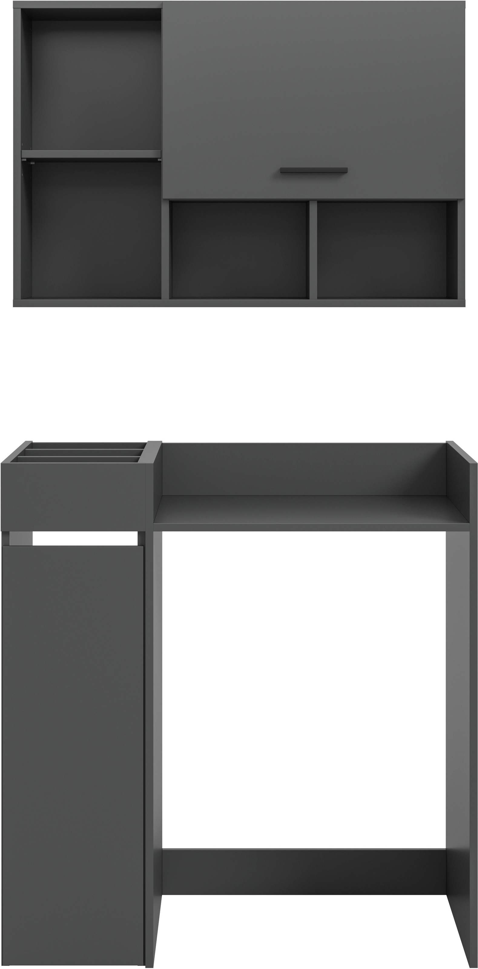 welltime Badmöbel-Set »FALAS,  3-teilig, Hauswirtschaftsraum Set, Breite 95 cm« Set, bestehend aus: Waschmaschinenumbauschrank, Standregal & Hängeschrank, 3 Stk. tlg.