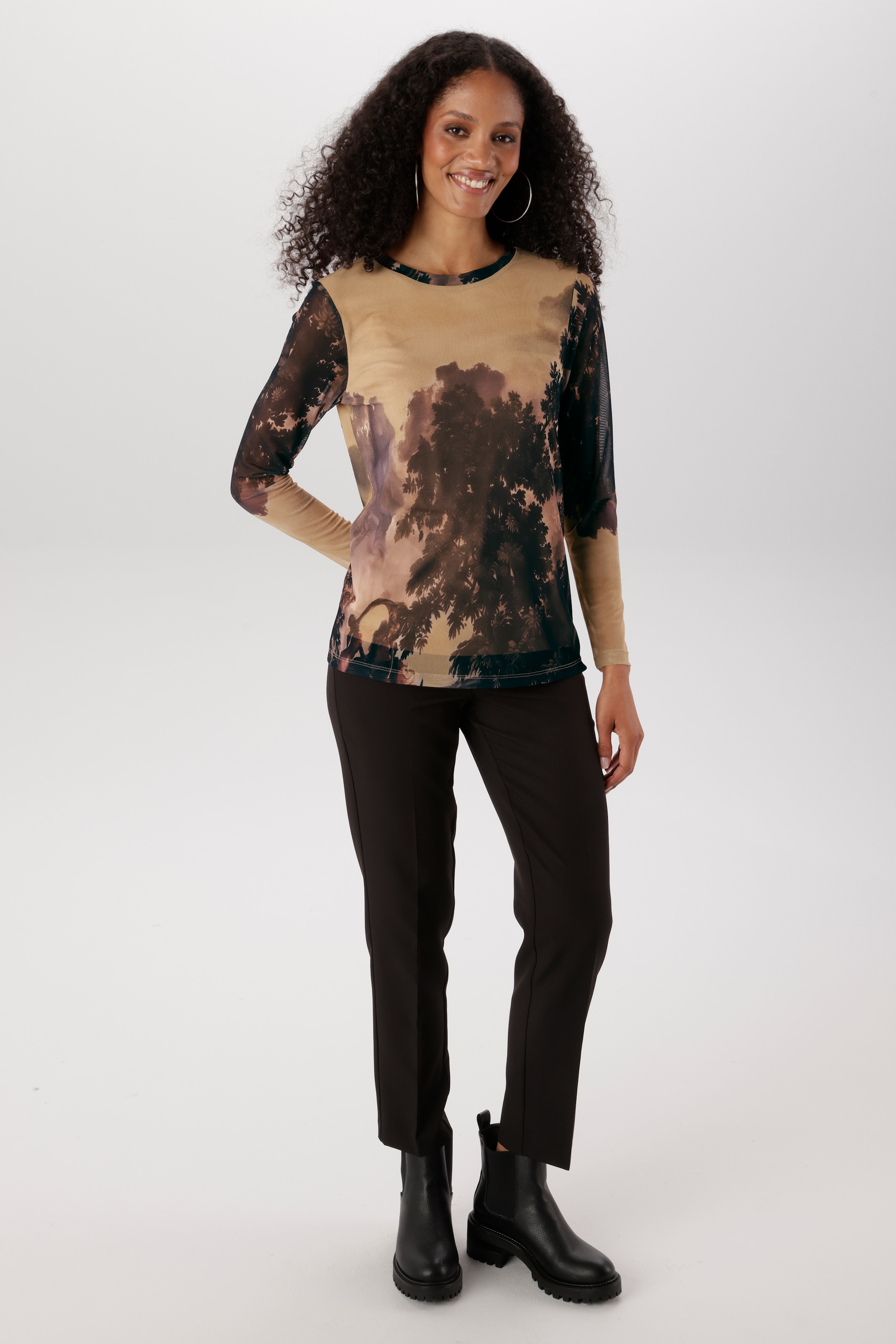 Aniston SELECTED Langarmshirt dezent transparent und Body blickdicht gefüttert - NEUE KOLLEKTION