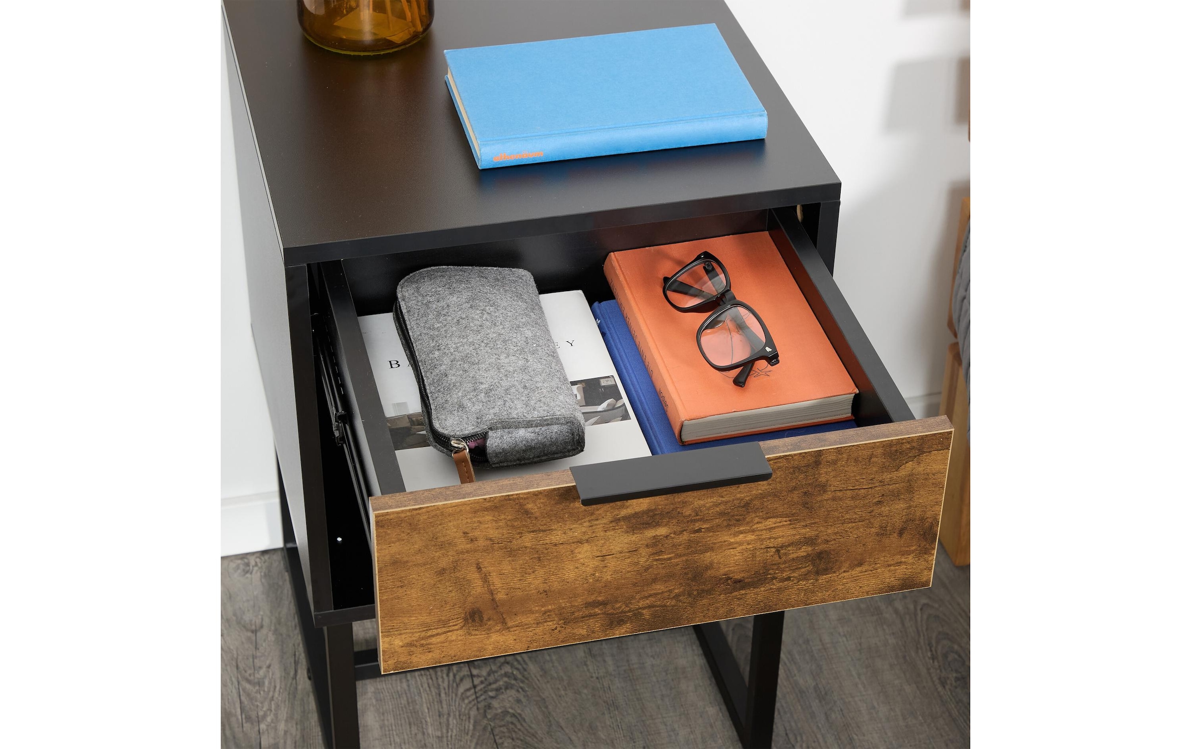 relaxdays Table de nuit »60.5 x 40 x 41.5 cm« Nachtschränkchen im Industrial-Design