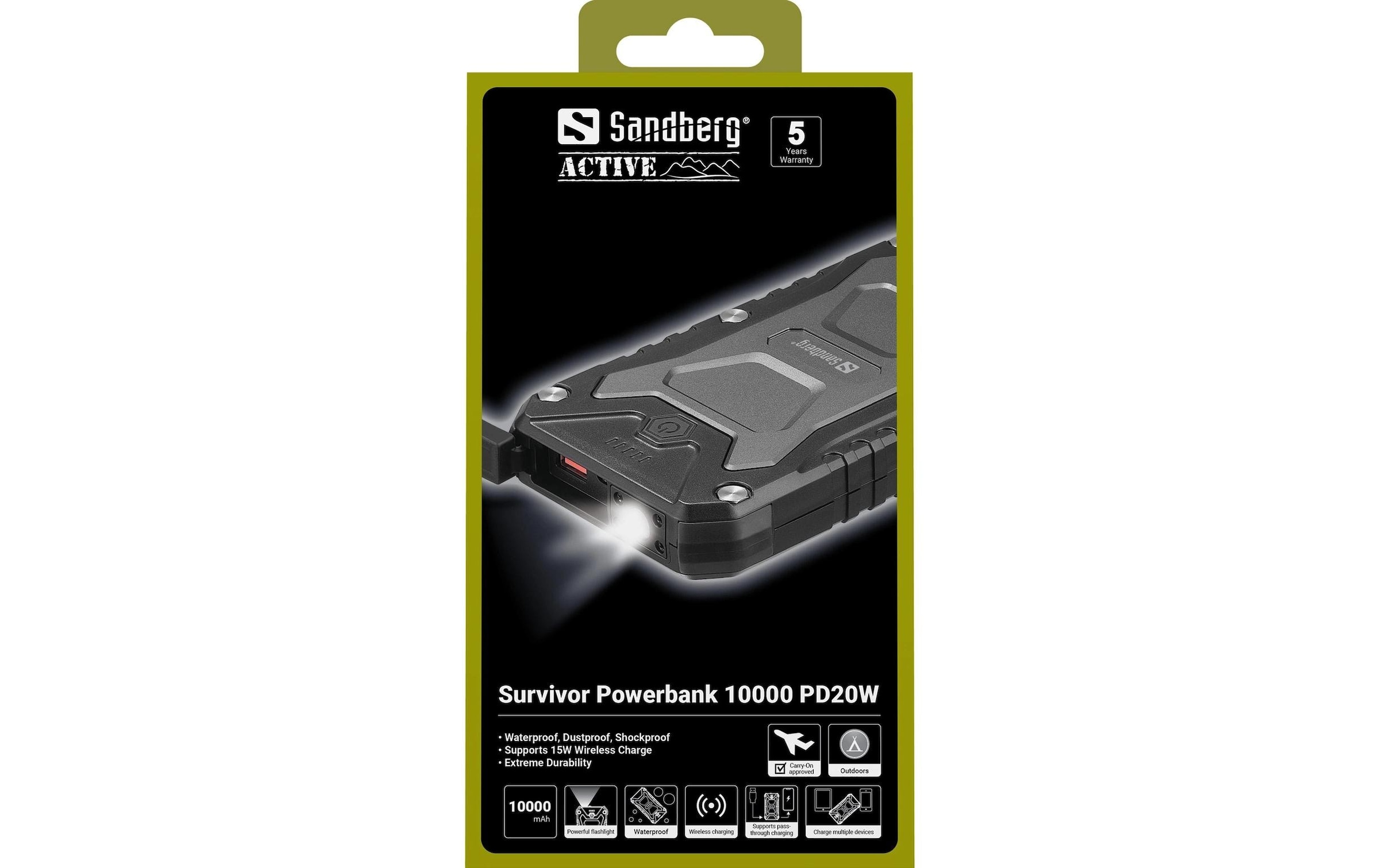 Sandberg Banque d'énergie »Survivor 10000 mAh« Wireless Charger