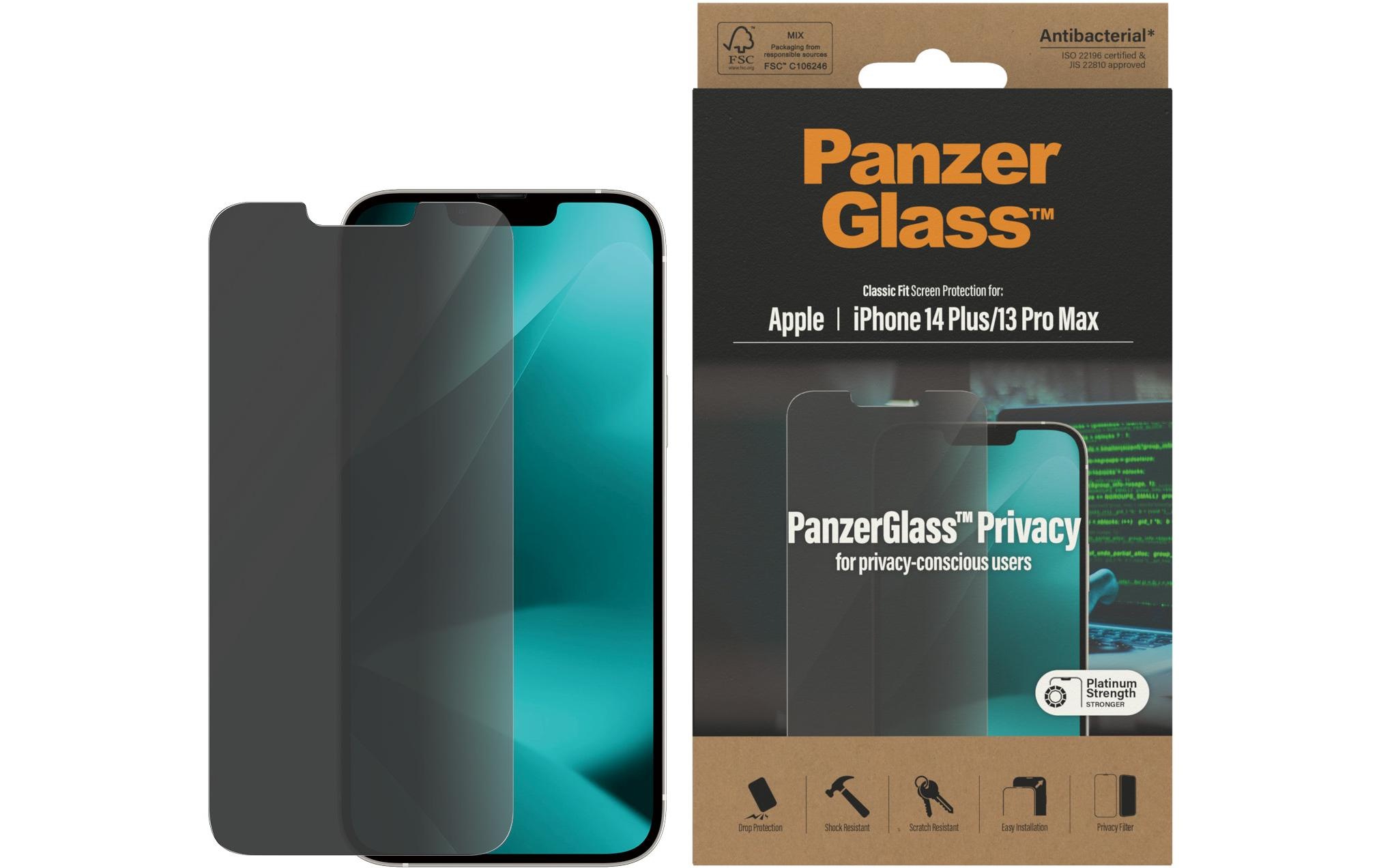 PanzerGlass Verre de protection d'écran »Classic Fit Privacy iPhone 13 Pro Max/14 Plus« für iPhone 13 Pro Max, iPhone 14 Plus 1 cuis tlg.