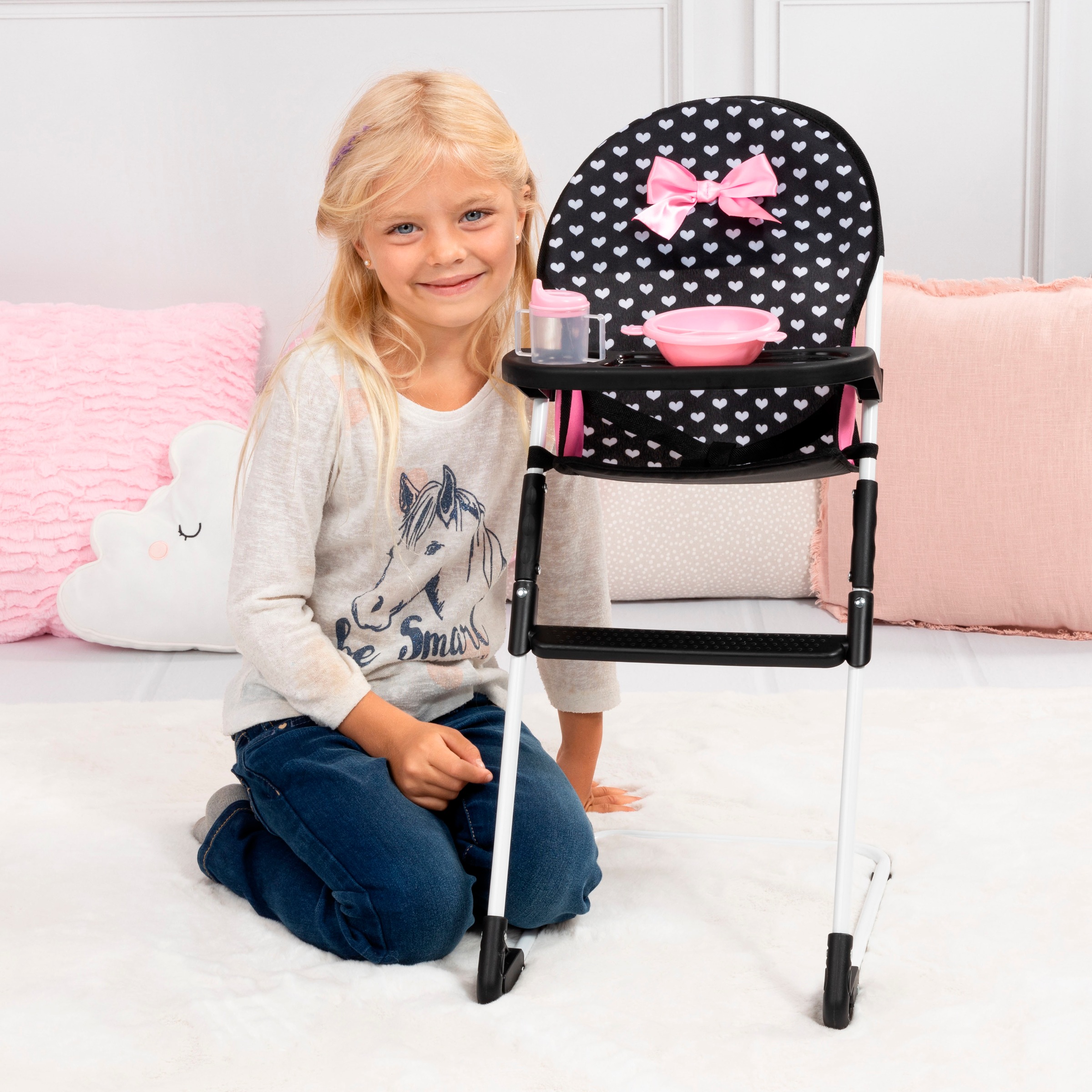 Bayer Meubles de poupées »Puppen-Reisebett« mit Hochstuhl, Spielbogen und Zubehör für die Puppenpflege