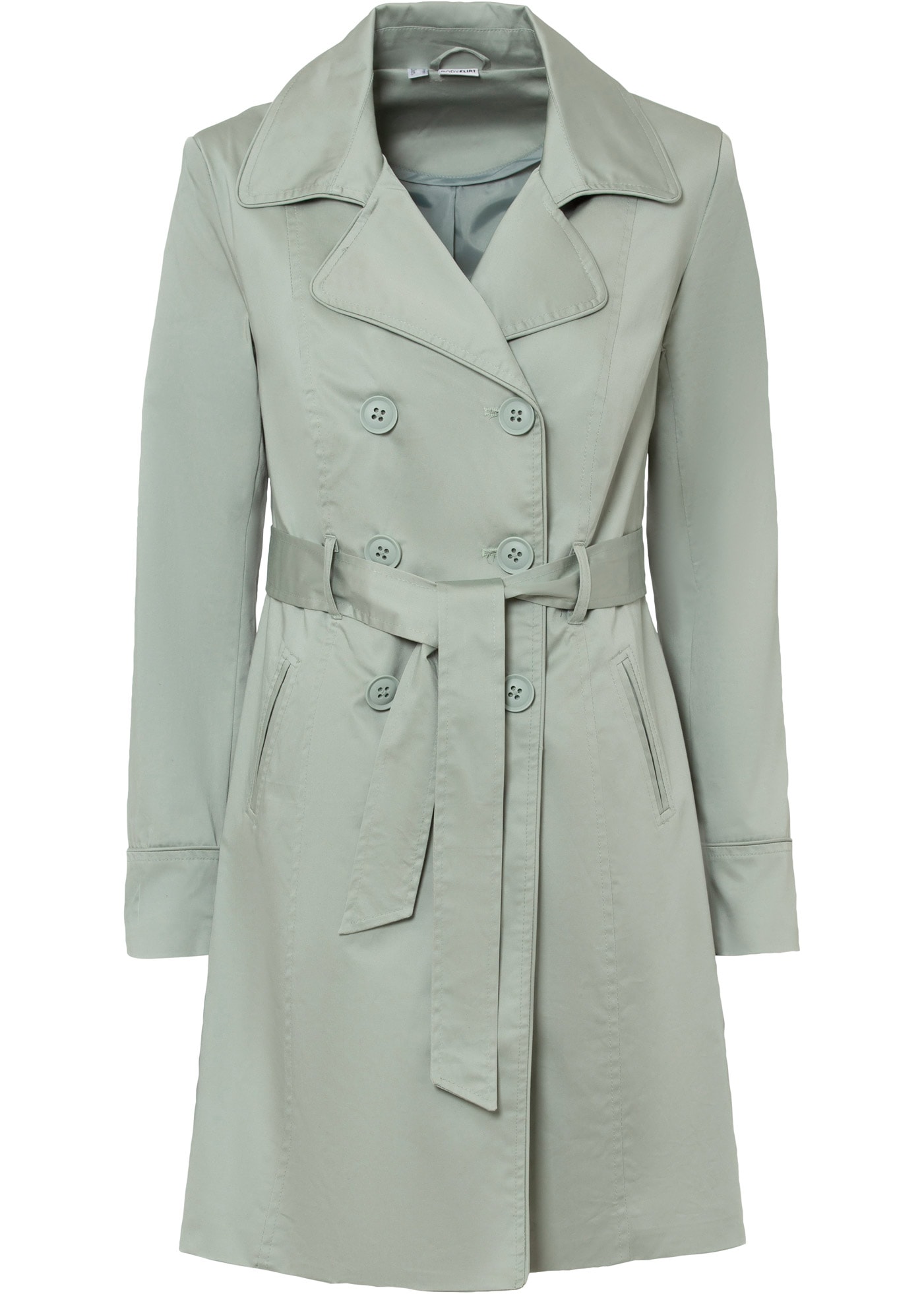 bonprix Trench-coat mit abnehmbarem Bindegürtel, 2-Reiher