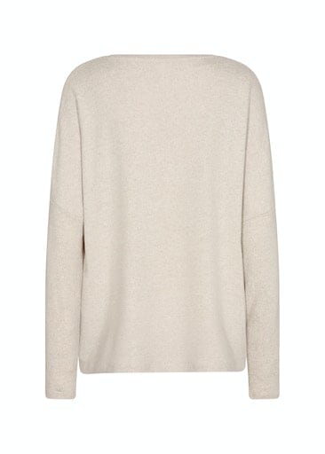 soyaconcept Shirt à col rond »SC-BIARA 1« bequemer Pullover, elastische Viskose-Qualität in melierter Optik