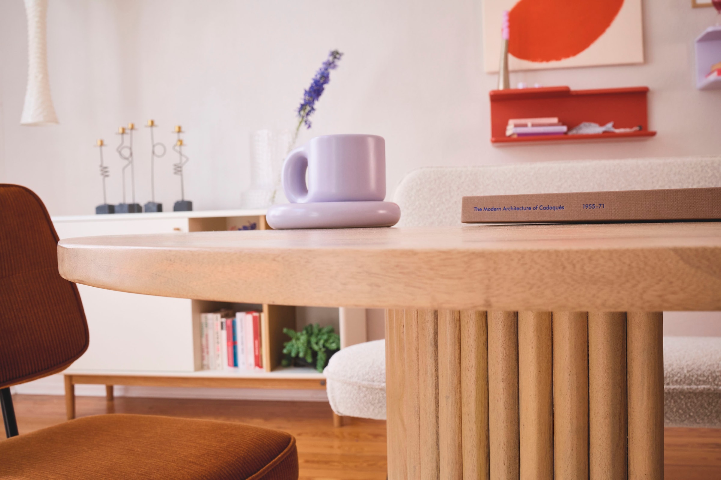 SIT Table de salle à manger »Ribbed Side Table High« avec pied colonne au look côtelé extravagant