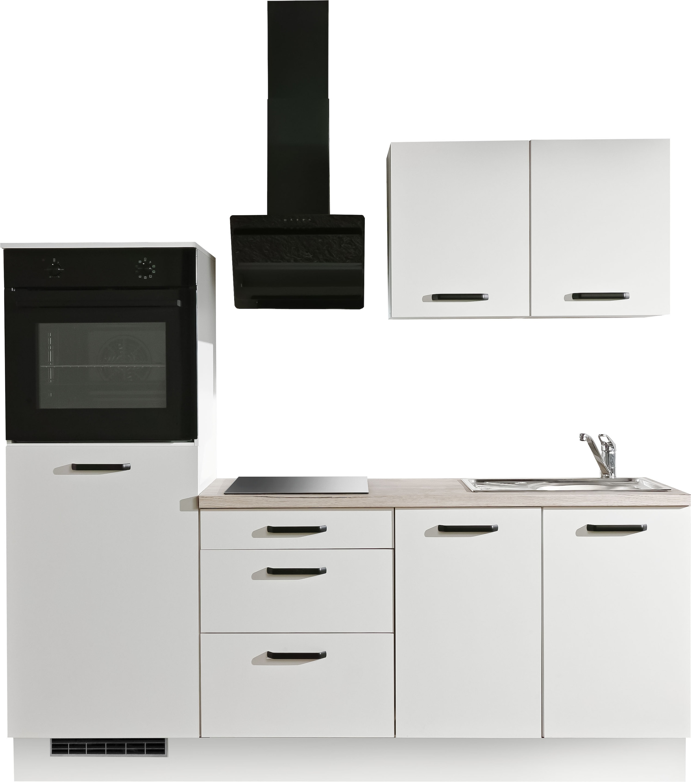 wiho Küchen Küchenzeile »Compact« Breite 210cm, wahlweise mit Geräten (mit Kühlschrank)