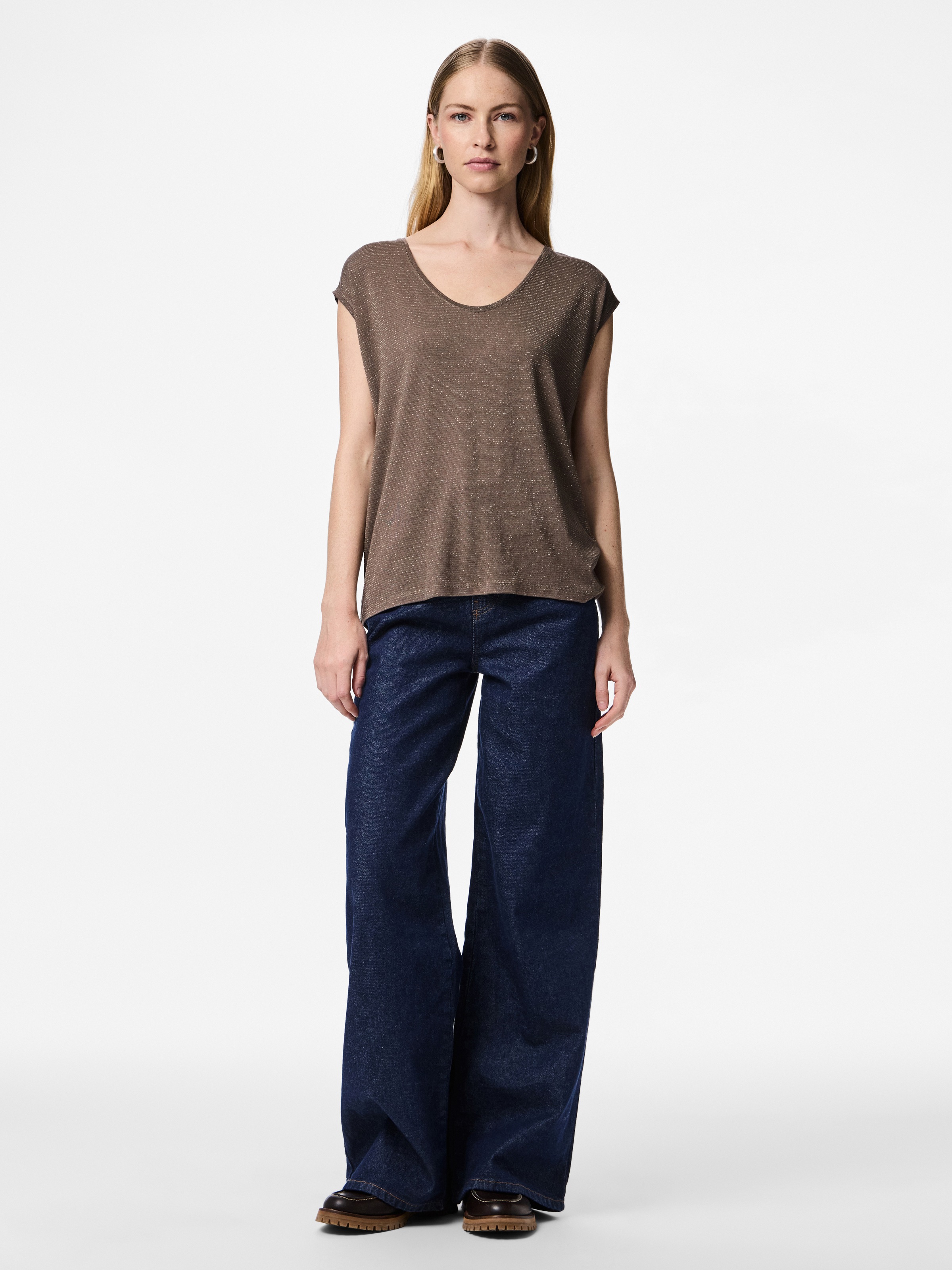 pieces Kurzarmshirt »PC BILLO« Viskosemischung, loose fit