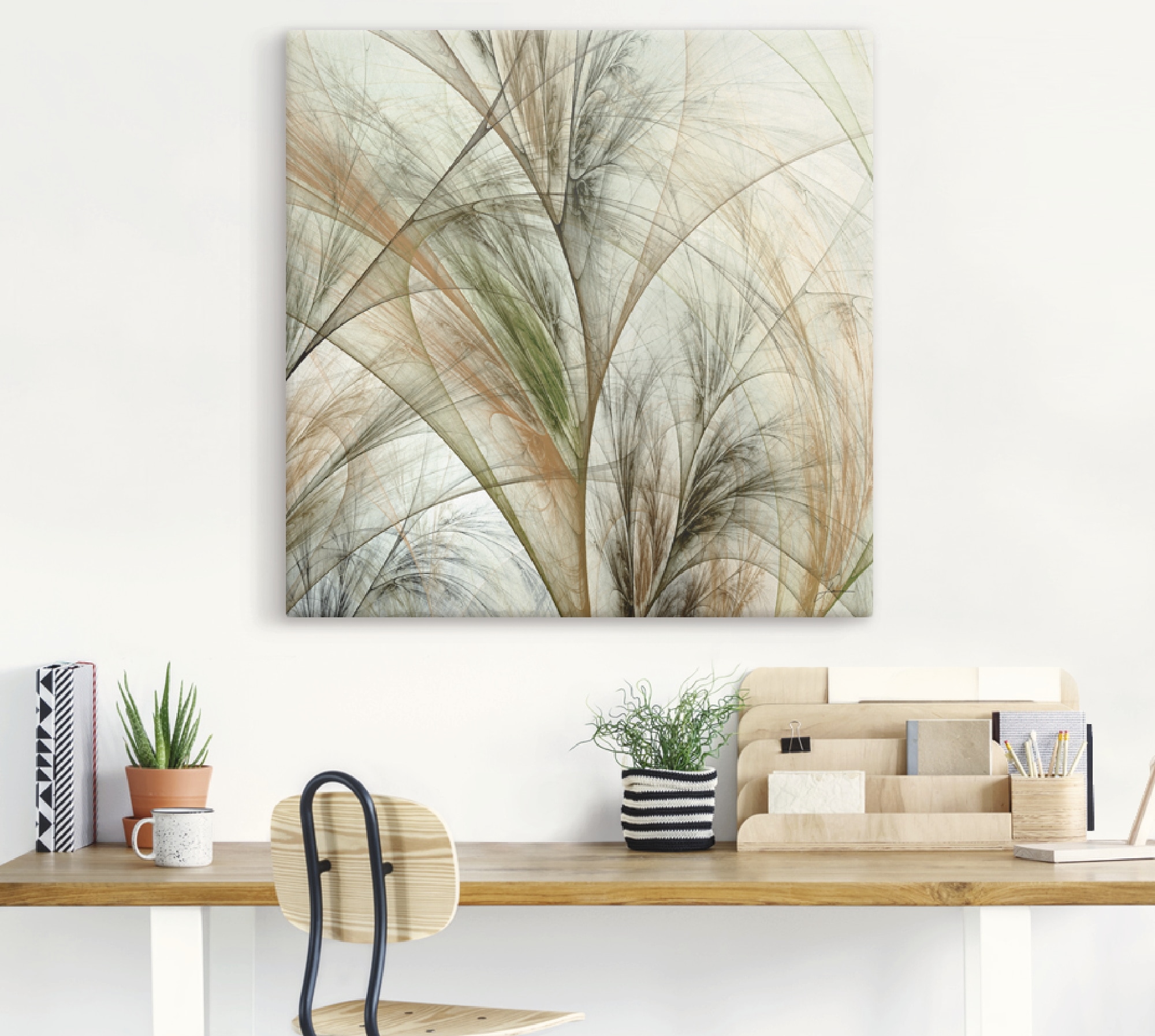 Artland Tableau sur toile »Fraktales Gras IV« Herbes 1 cuis tlg. tendu sur cadre en bois