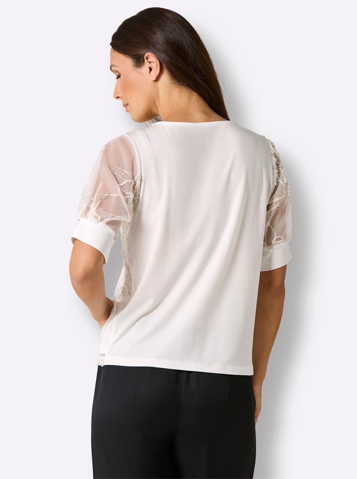 CREATION L PREMIUM Shirt à col rond »Mesh-Shirt« 1 pièces