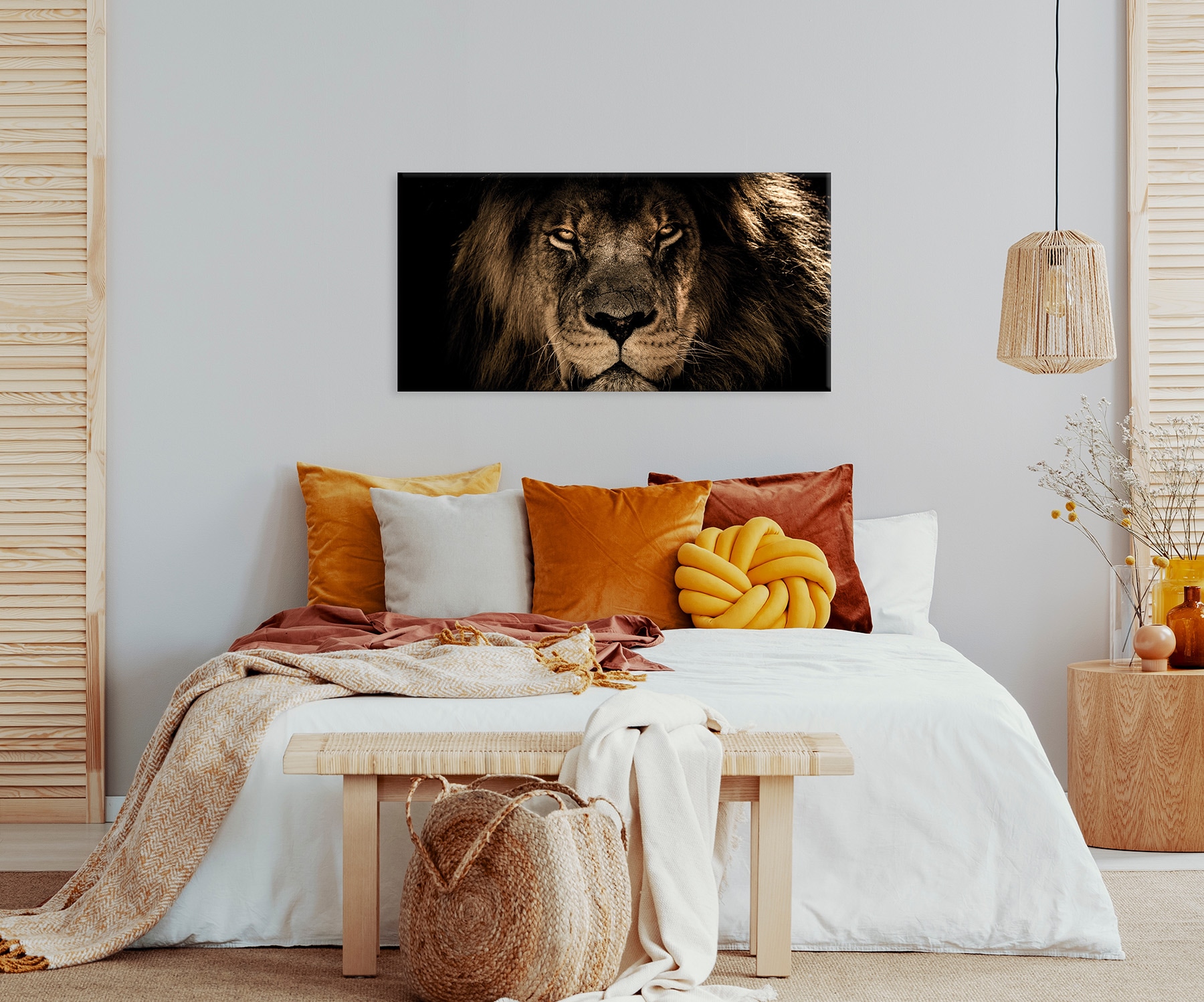 Bönninghoff Leinwandbild »Wandbild LÖWE 50x100 cm – Leinwandbild Keilrahmen Deko modern« Löwe 1 Stk. tlg. auf Keilrahmen gespannt