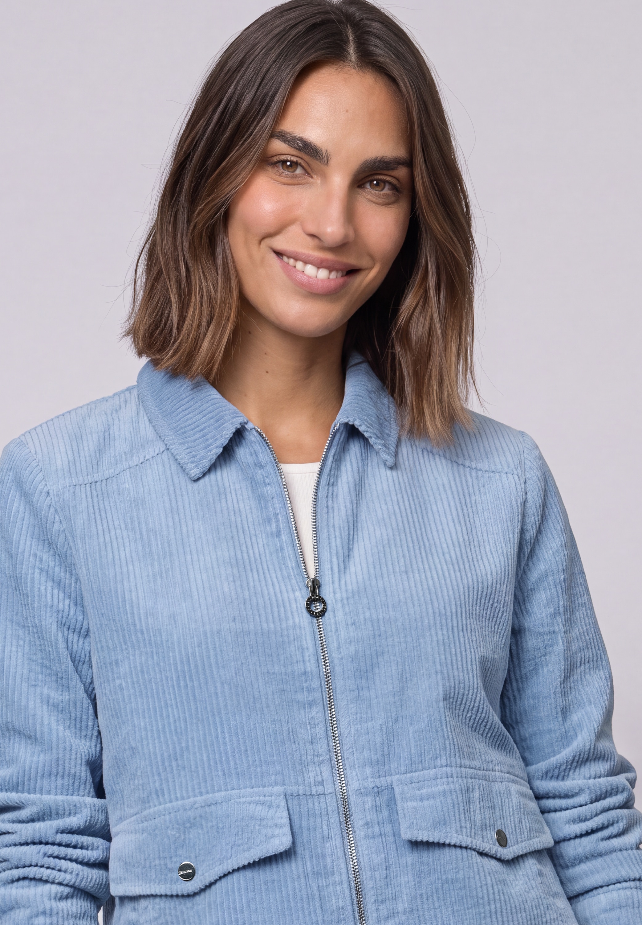 STREET ONE Cordjacke Tunnelzug am Saum