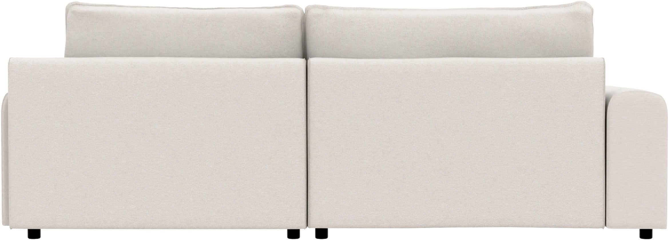 TRENDMANUFAKTUR Ecksofa »Fordon, Schlafsofa mit Bettkasten, Couch in L-Form, Breite 250 cm« in Struktur LUMOS, 3D-Effekt, sandgrau, Recamiere rechts