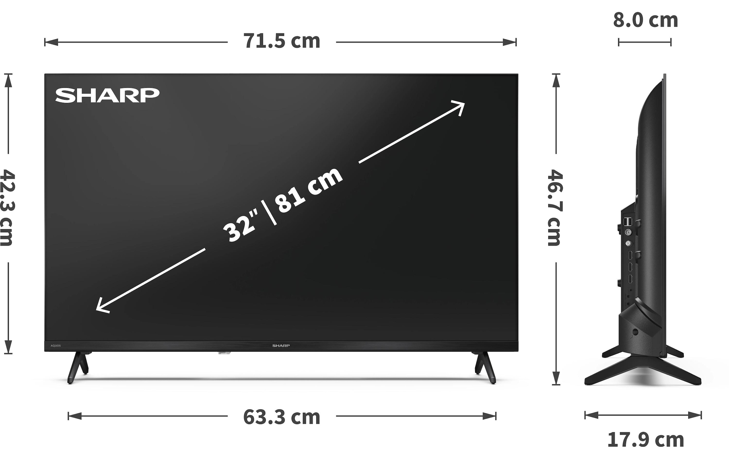 Sharp Téléviseur LED »1T-C32HFx« 80 cm/32 ″