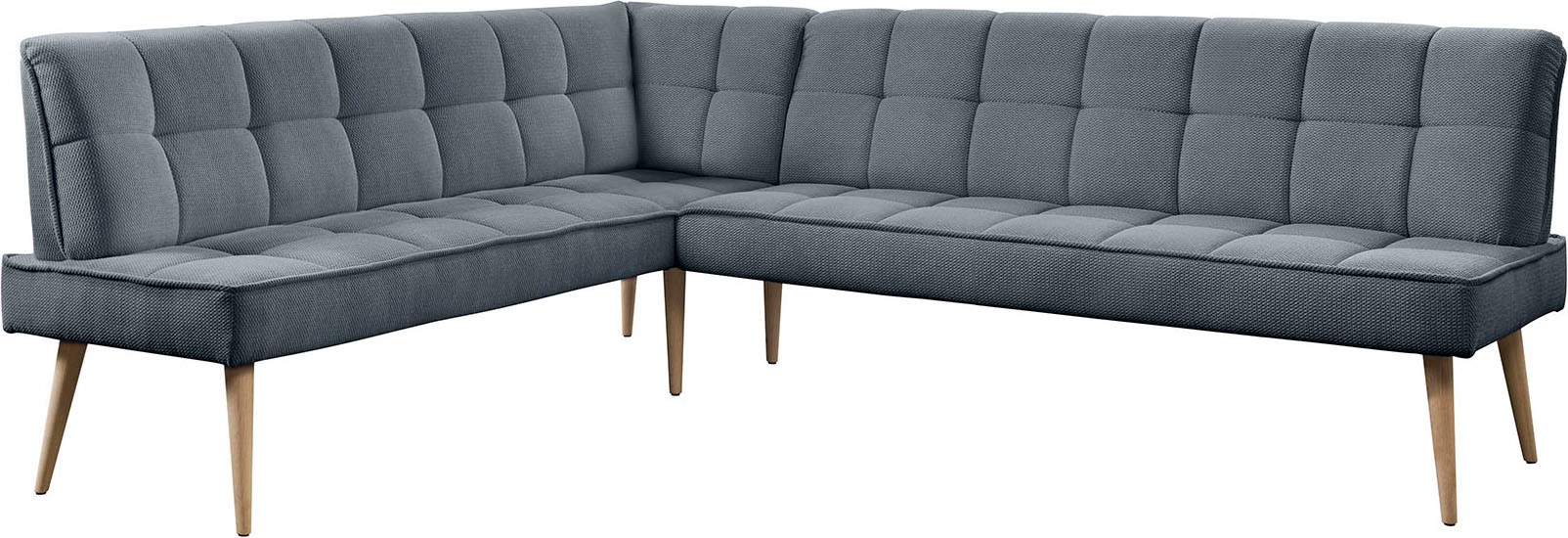 exxpo - sofa fashion Banc d'angle »Latte« couture moderne siège et dossier, confortable et élégant, pied en bois haut