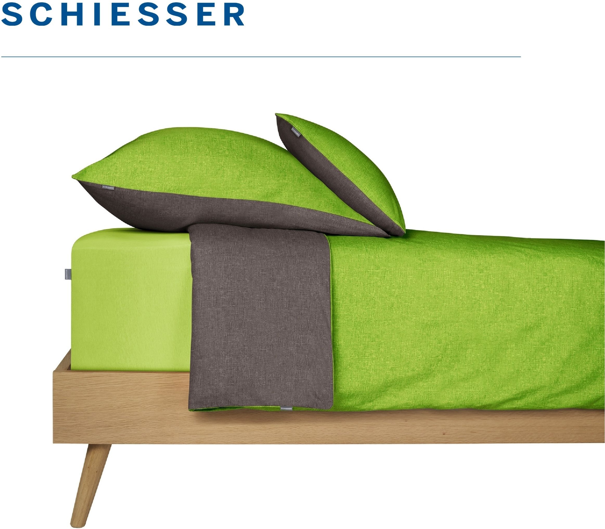 Schiesser Linge de lit réversible »Doubleface aus weicher Baumwolle mit edlem Melangeeffekt« 2 cuis disponible à partir de la taille 135x200 cm, OEKO-TEX® MADE IN GREEN