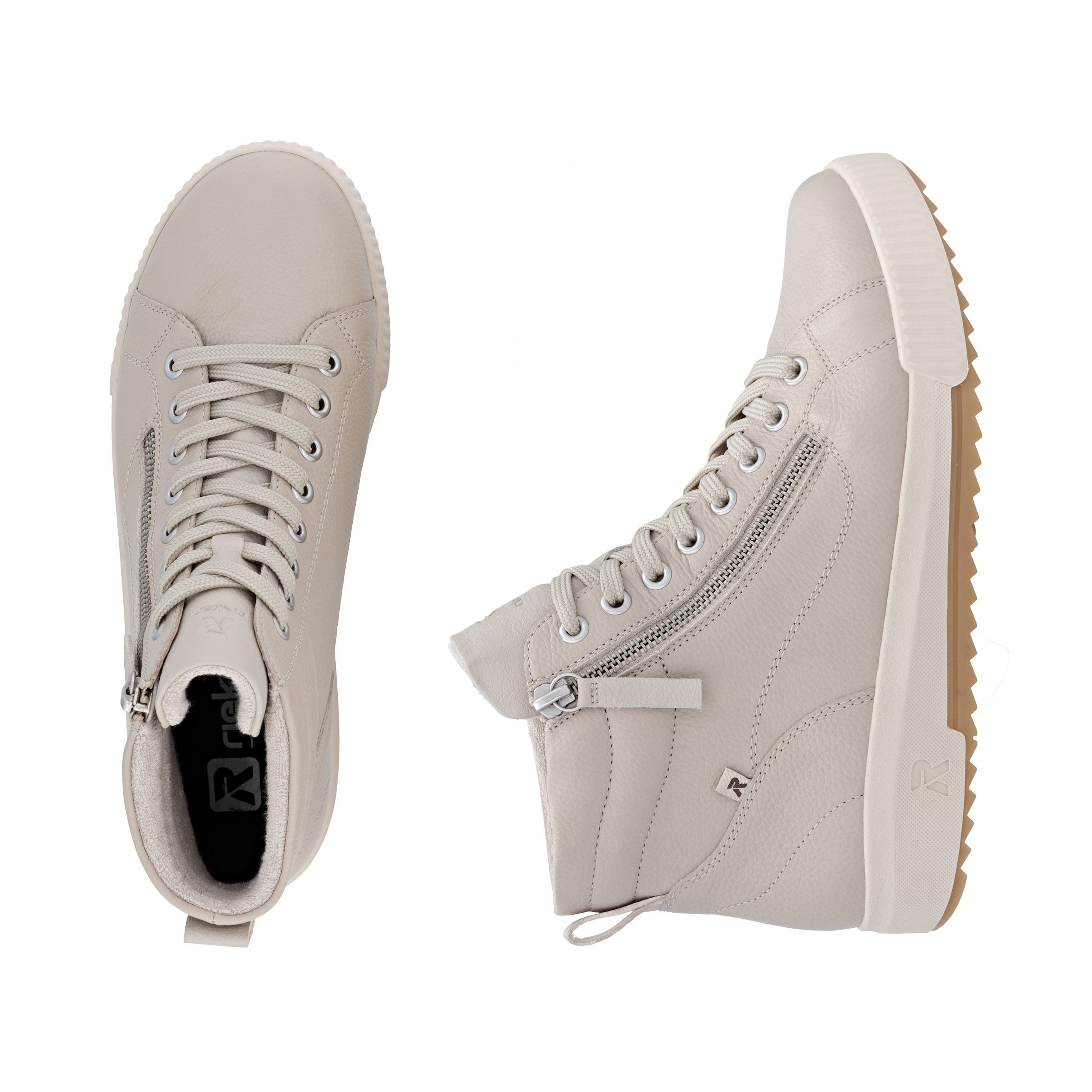 RIEKER Sport Bottines à lacets  , Stiefelette, High Top Sneaker, Freizeitboots mit Reissverschluss