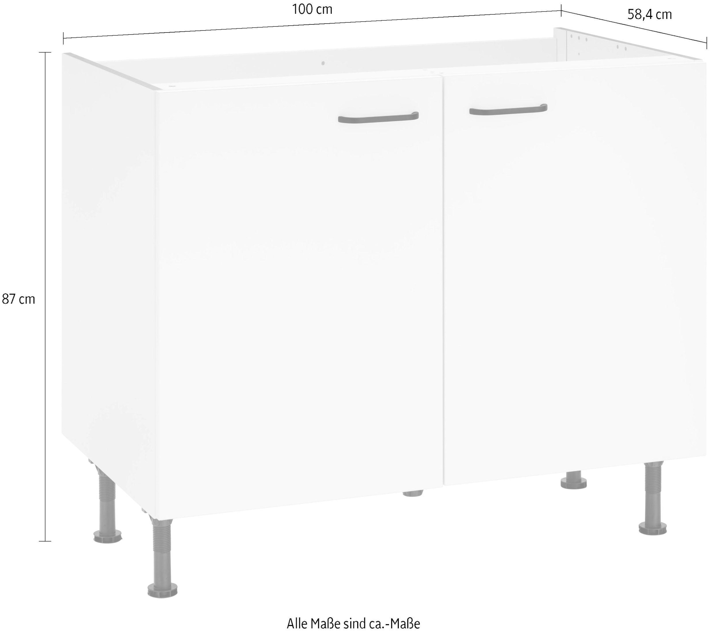 OPTIFIT Meuble évier »Elga« mit Soft-Close-Funktion, höhenverstellbaren Füssen, Breite 100 cm