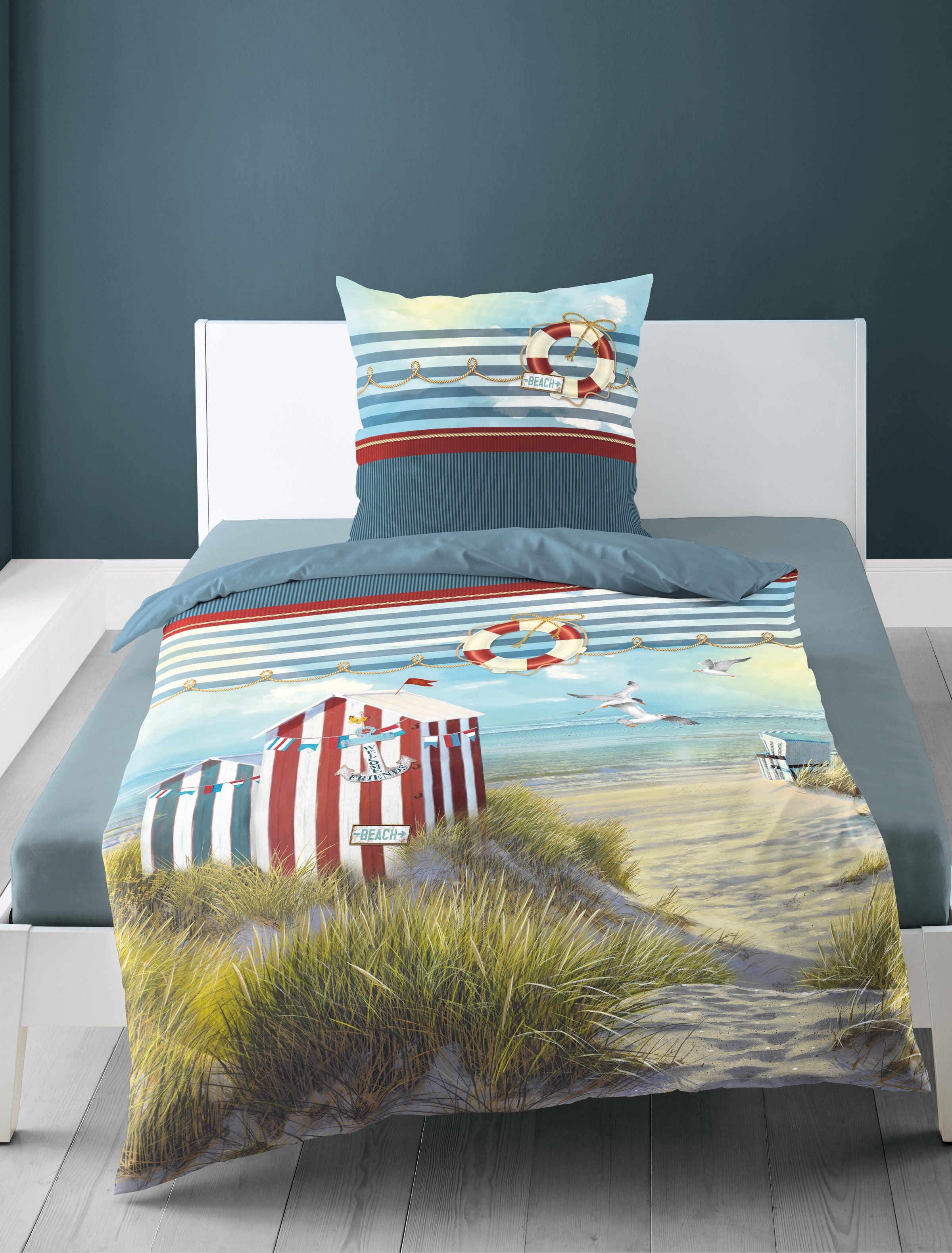 BIERBAUM Linge de lit »Bettwäsche 5257« 2 Mako-Satin, 100  % Baumwolle, pflegeleicht, seidig glänzend