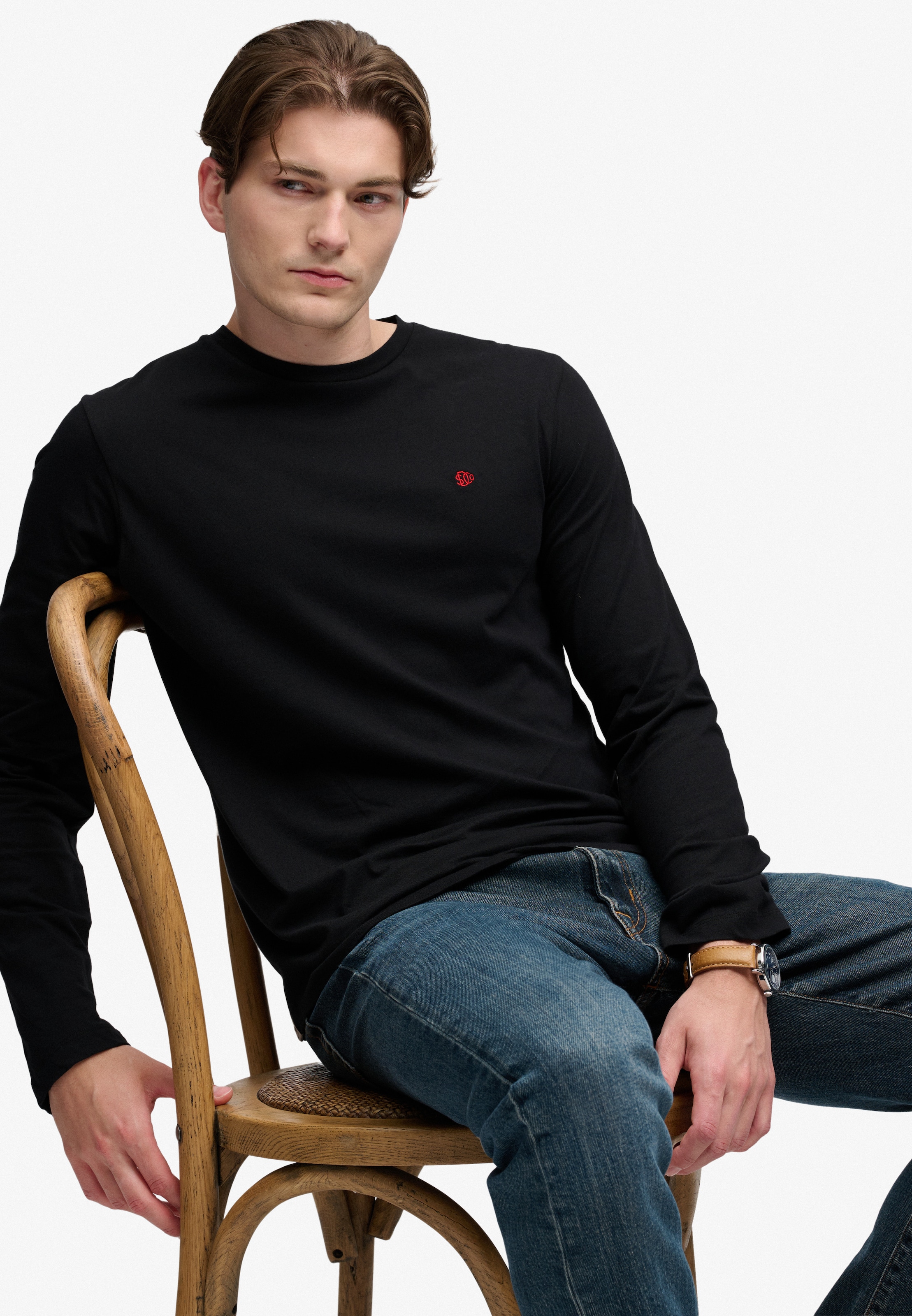 Superdry T-shirt à manches longues »CLASSIC ESSENTIAL SDCO TOP« coton, coupe décontractée
