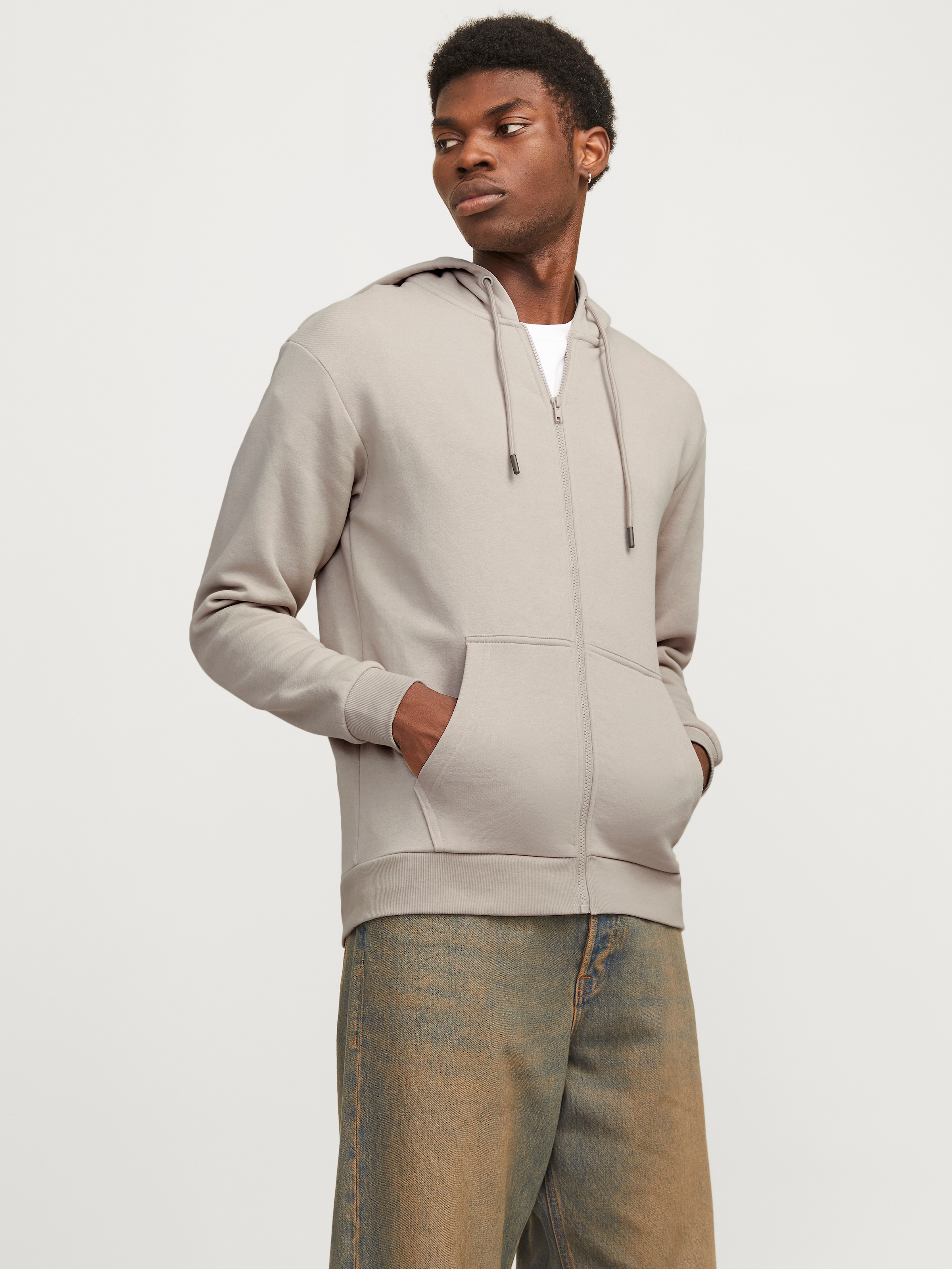 Jack & Jones Kapuzensweatjacke »JJEBRADLEY mit Kapuze, ideal für kalte Jahreszeit« Materialmix, relaxed fit