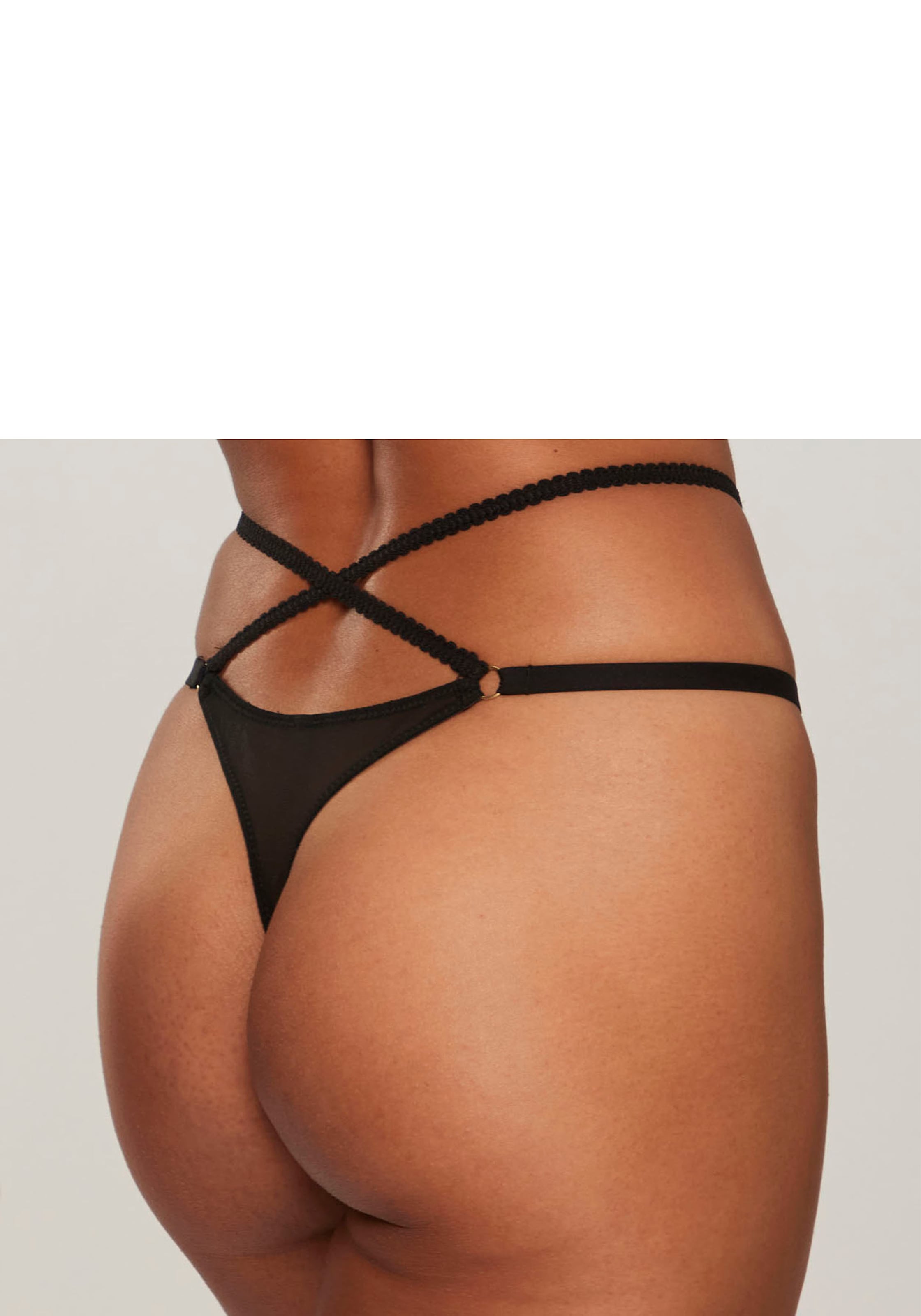 petite fleur gold by Lascana String mit verführerischem Bund in Bänder-Optik, Reizwäsche