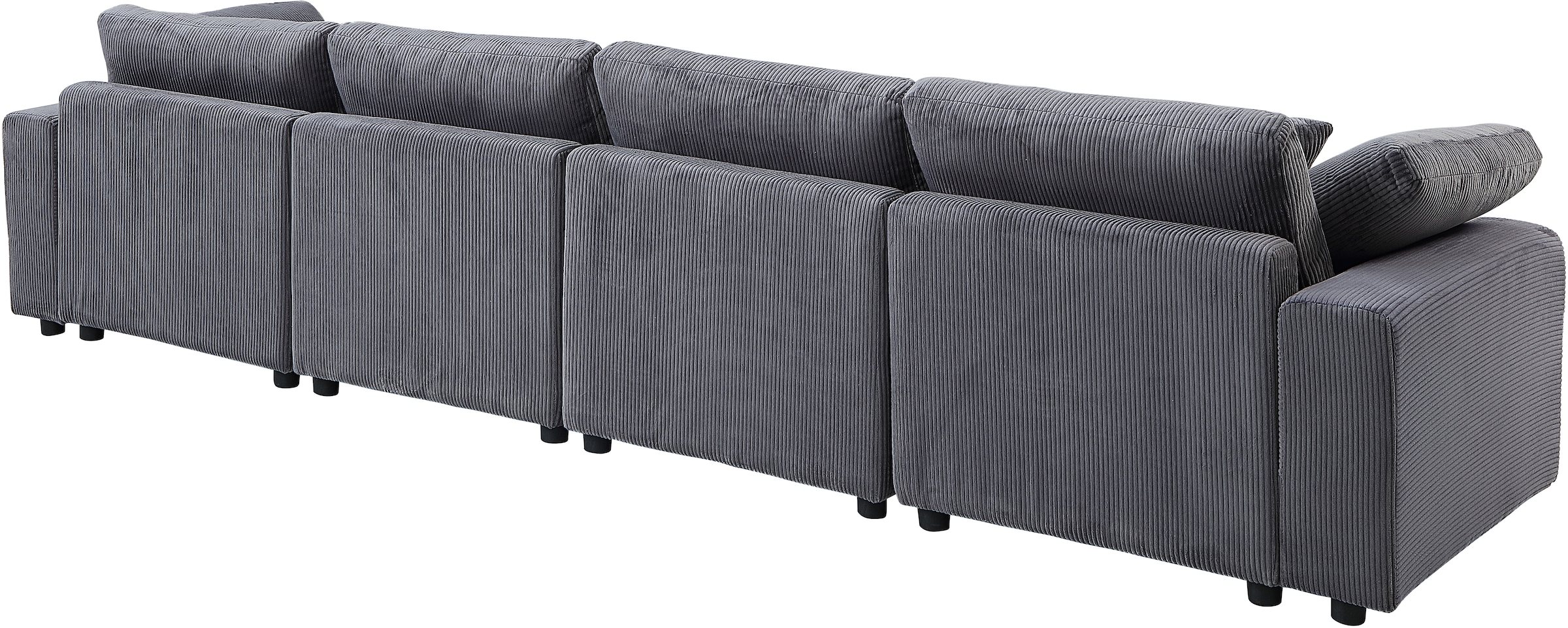 RAUM.ID 4 places »Bennid, XXL-Modulsofa mit vielen individuellen Stellmöglichkeiten« inklusive 2 grossen & 2 kleinen Zierkissen im flauschigen Cord