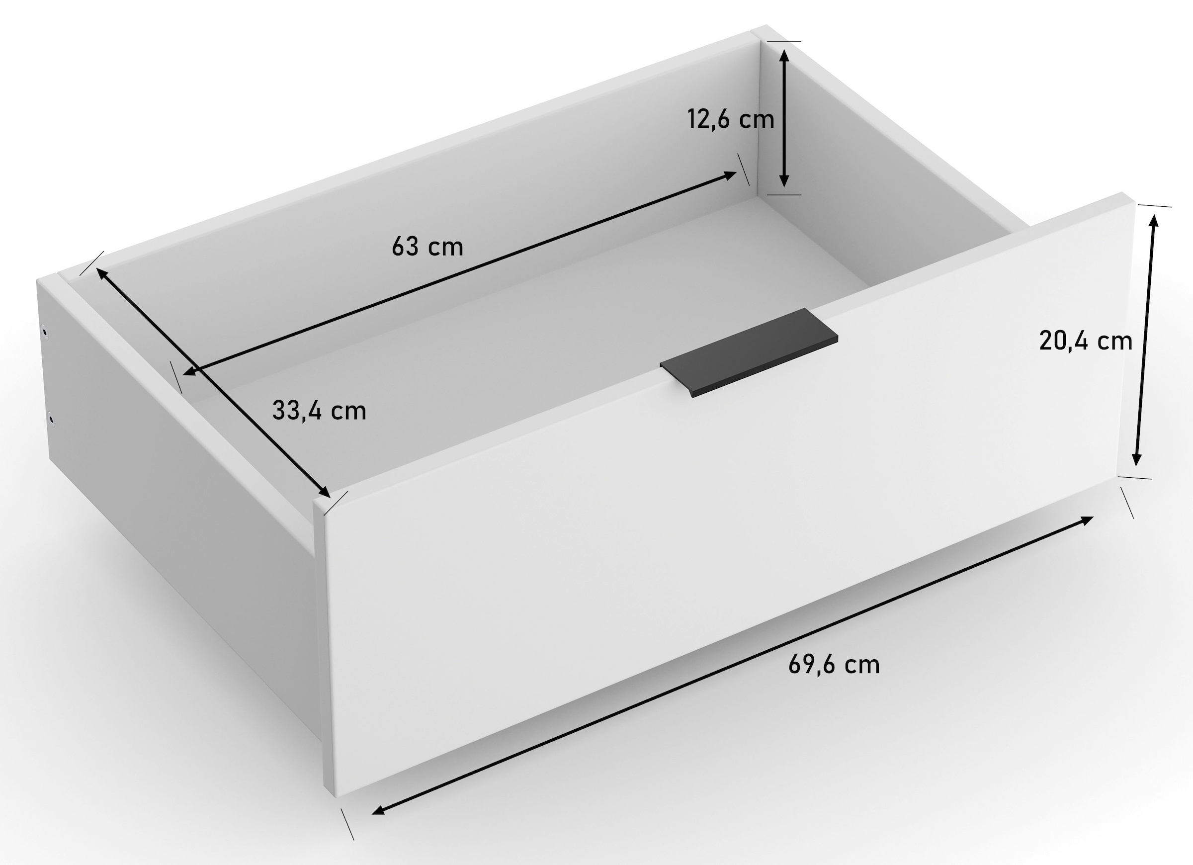 GOODproduct Buffet »Oslo, B/H/T: 150/76/39,5 cm« 3 tiroirs, 2 portes avec ouverture par pression, poignées en métal noires